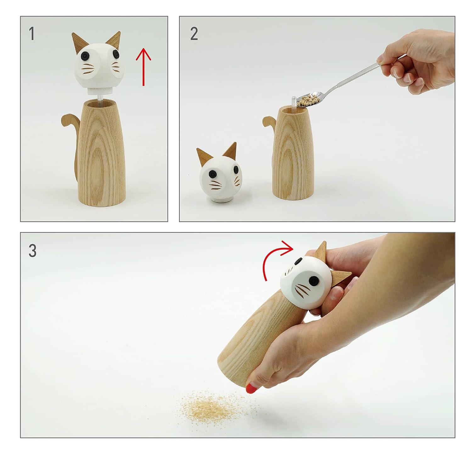 Peterson Housewares Inc. Peterson Housewares Inc. Cat Wooden Salt or Pepper Grinder