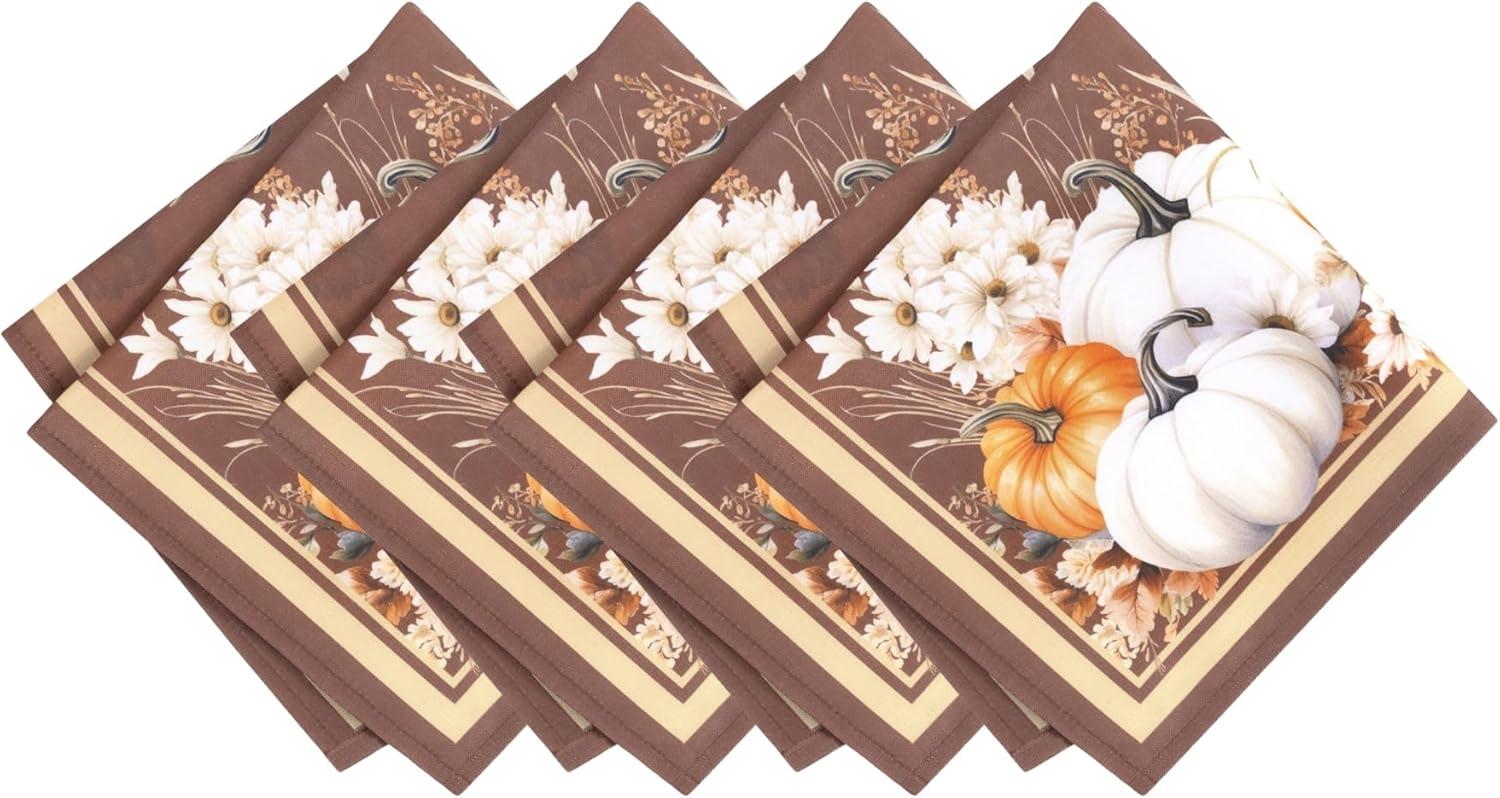 Wheatland Harvest Fall Napkins, Set of 4 - Multicolor - 17x17 - Elrene Home Fashions