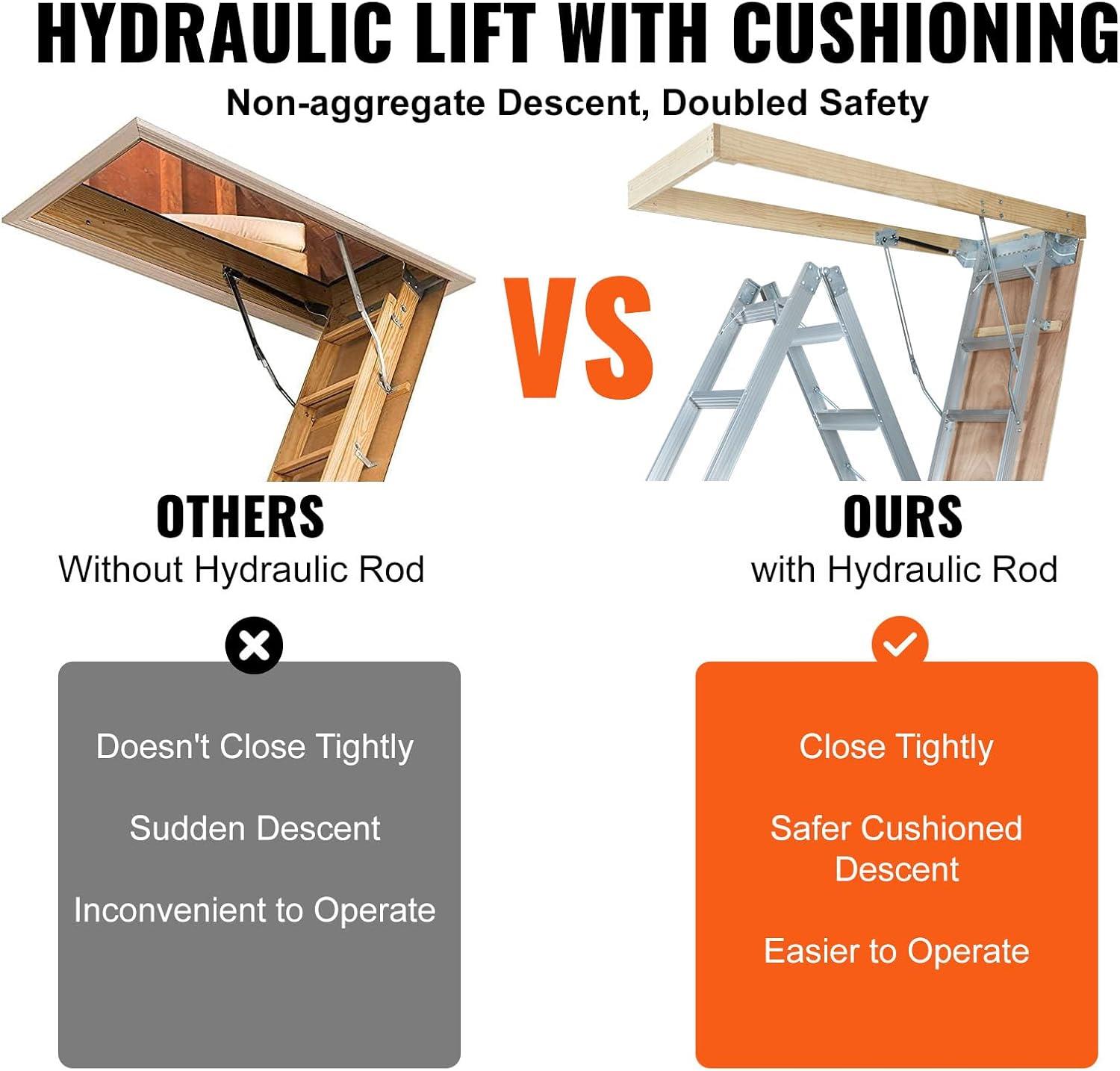 VEVOR 12 - Step Aluminum Lightweight Attic Ladder