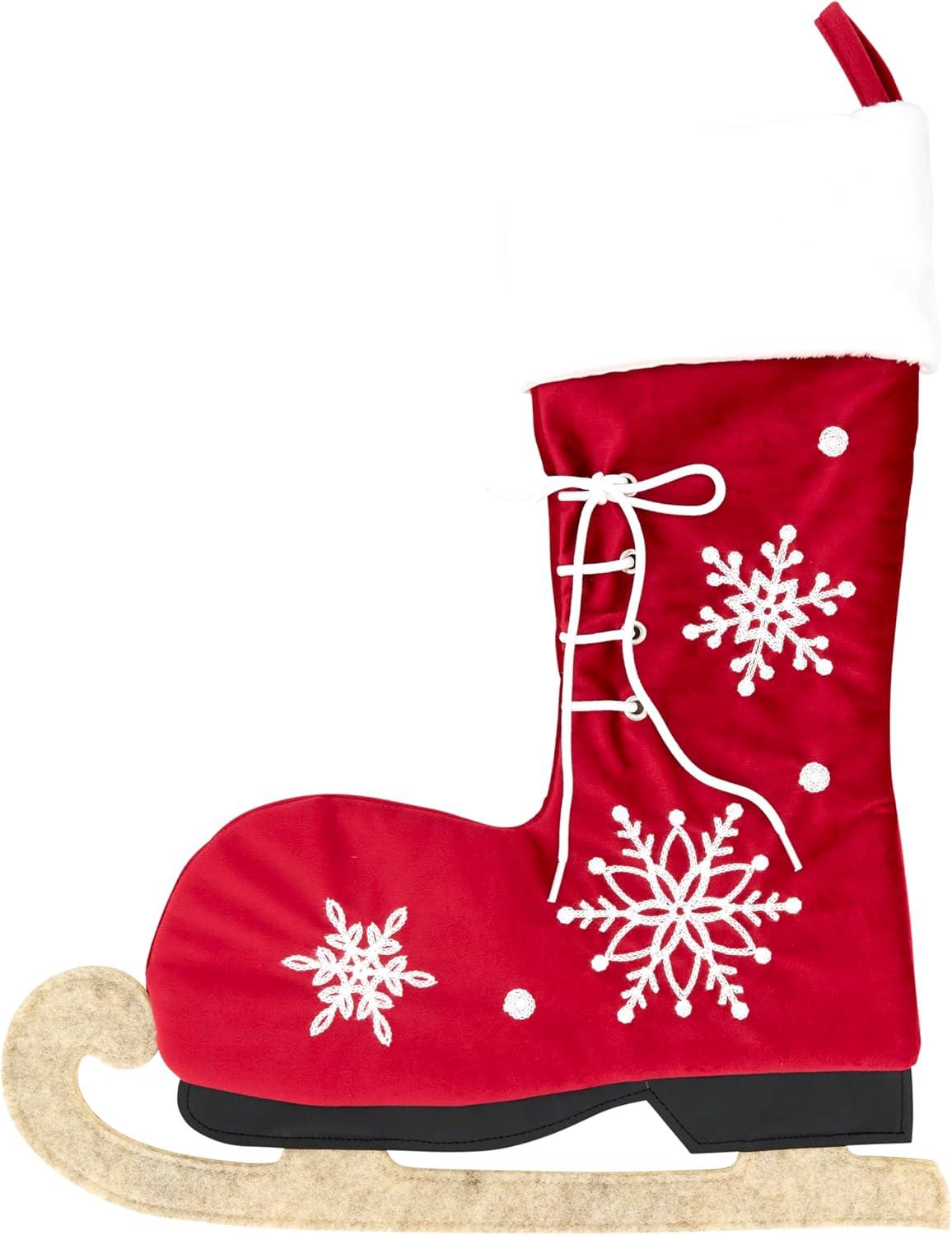 Wintry Charm Ice Skate Stocking