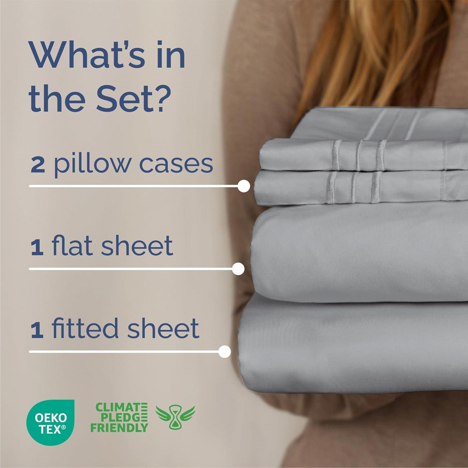CGK Linens 4 Piece Sheet Set Premium Cooling, Soft & Wrinkle Free Sheet Set