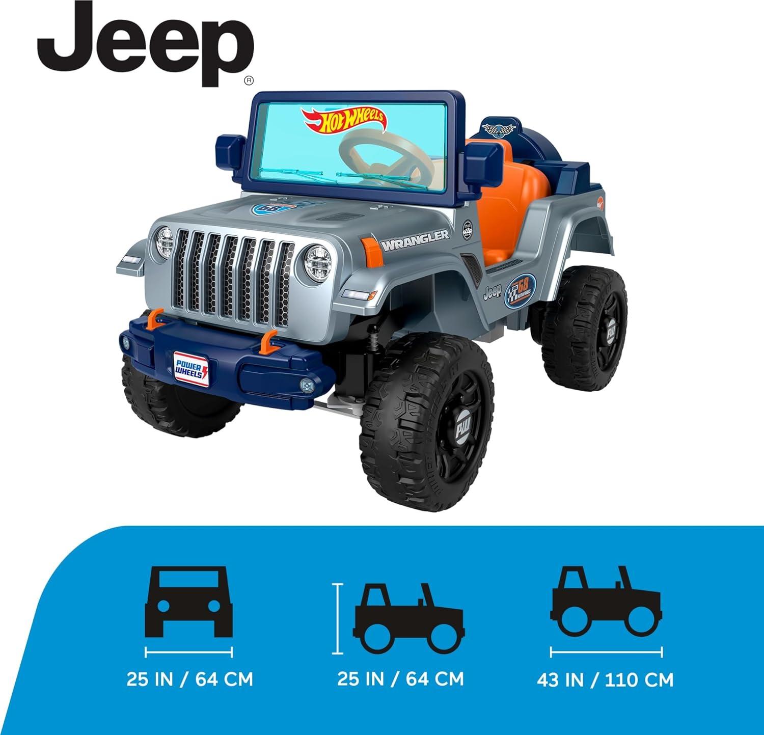 6-Volt Gray and Orange Jeep Wrangler SUV Ride-On Toy