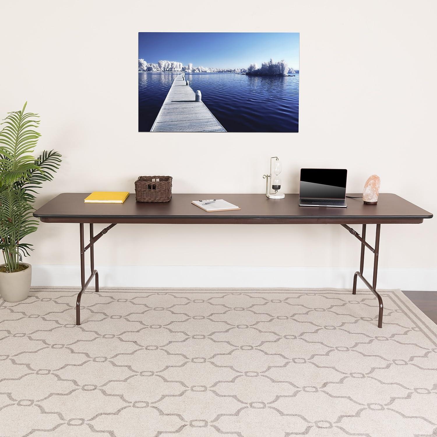 Flash Furniture Wofford 24" x 48" Rectangular High Pressure Mahogany Laminate Folding Banquet Table