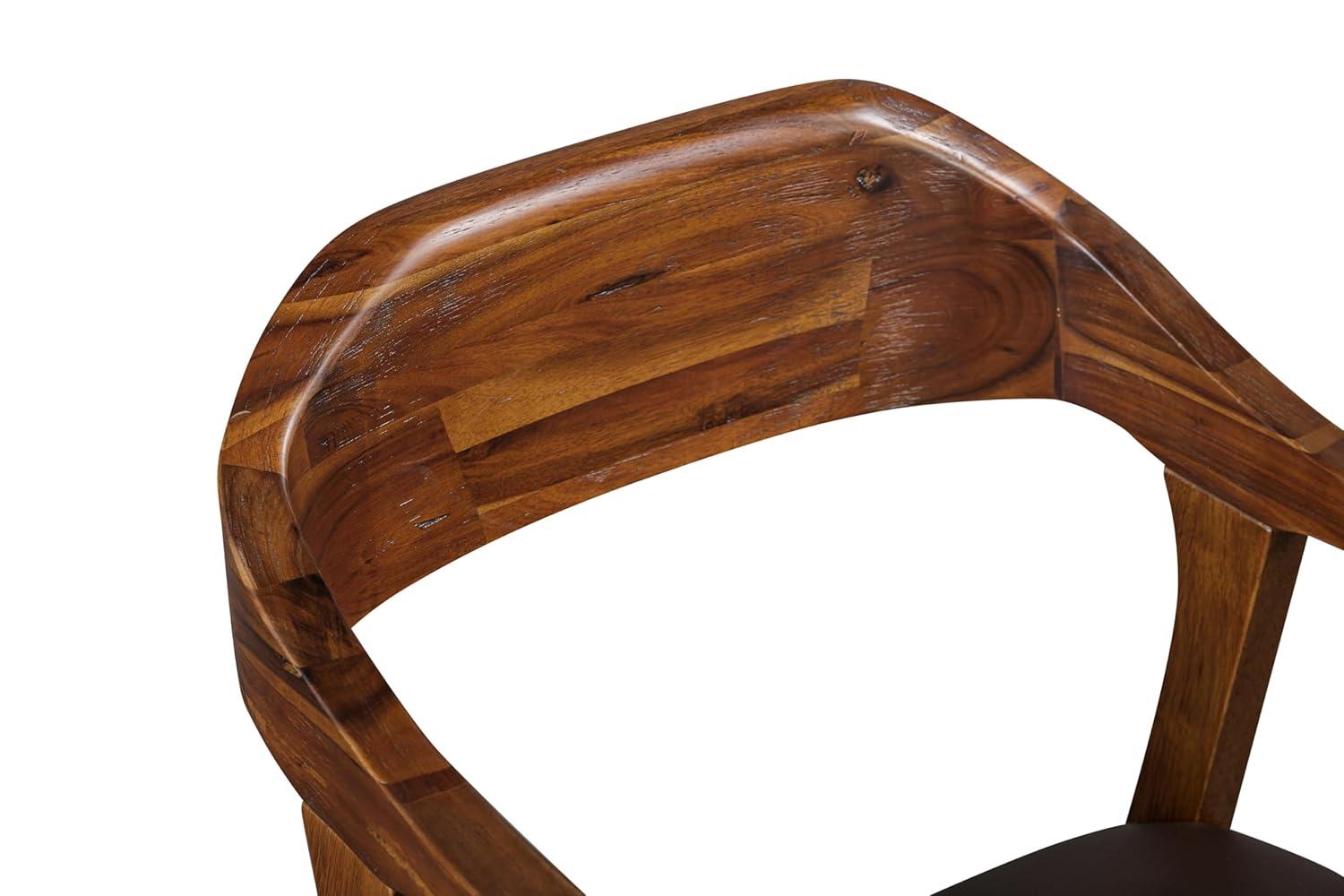 Rasmus Stationary Barstool: 29" Faux Leather, Eco-Friendly Wood, Fixed Height - Boraam