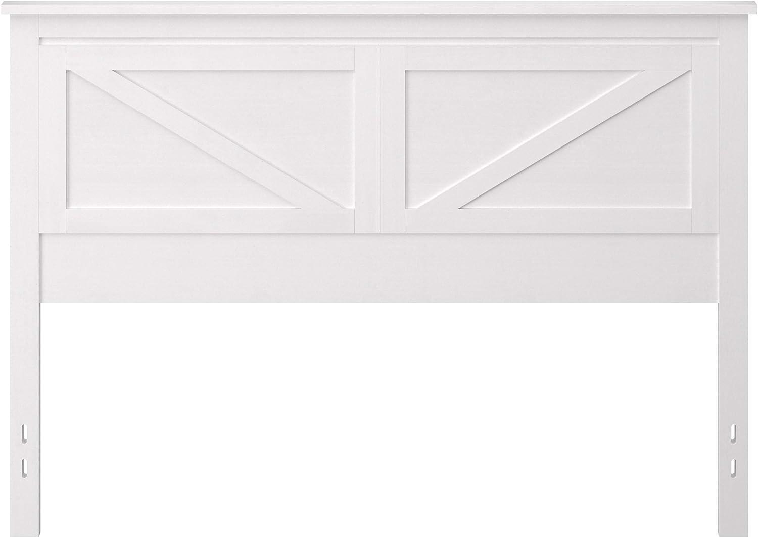 Farmhouse Style Wood Panel Headboard in Gloss White - Queen Size