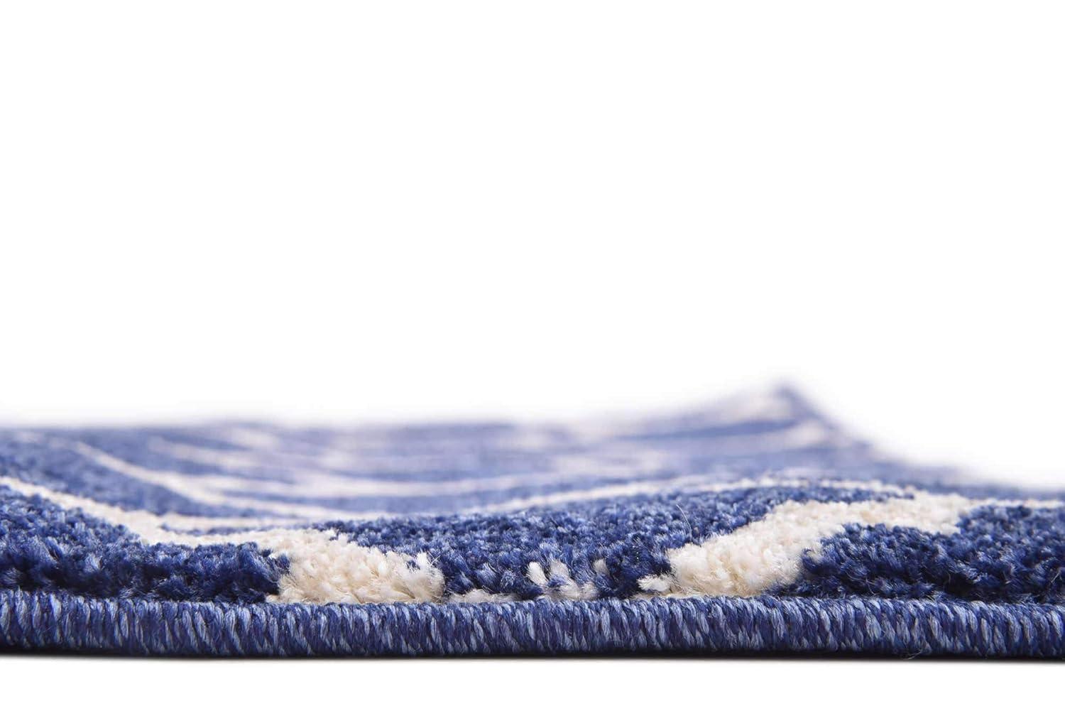 Unique Loom 2' 7 x 16' 5 Trellis Philadelphia Dark Blue Area Rug