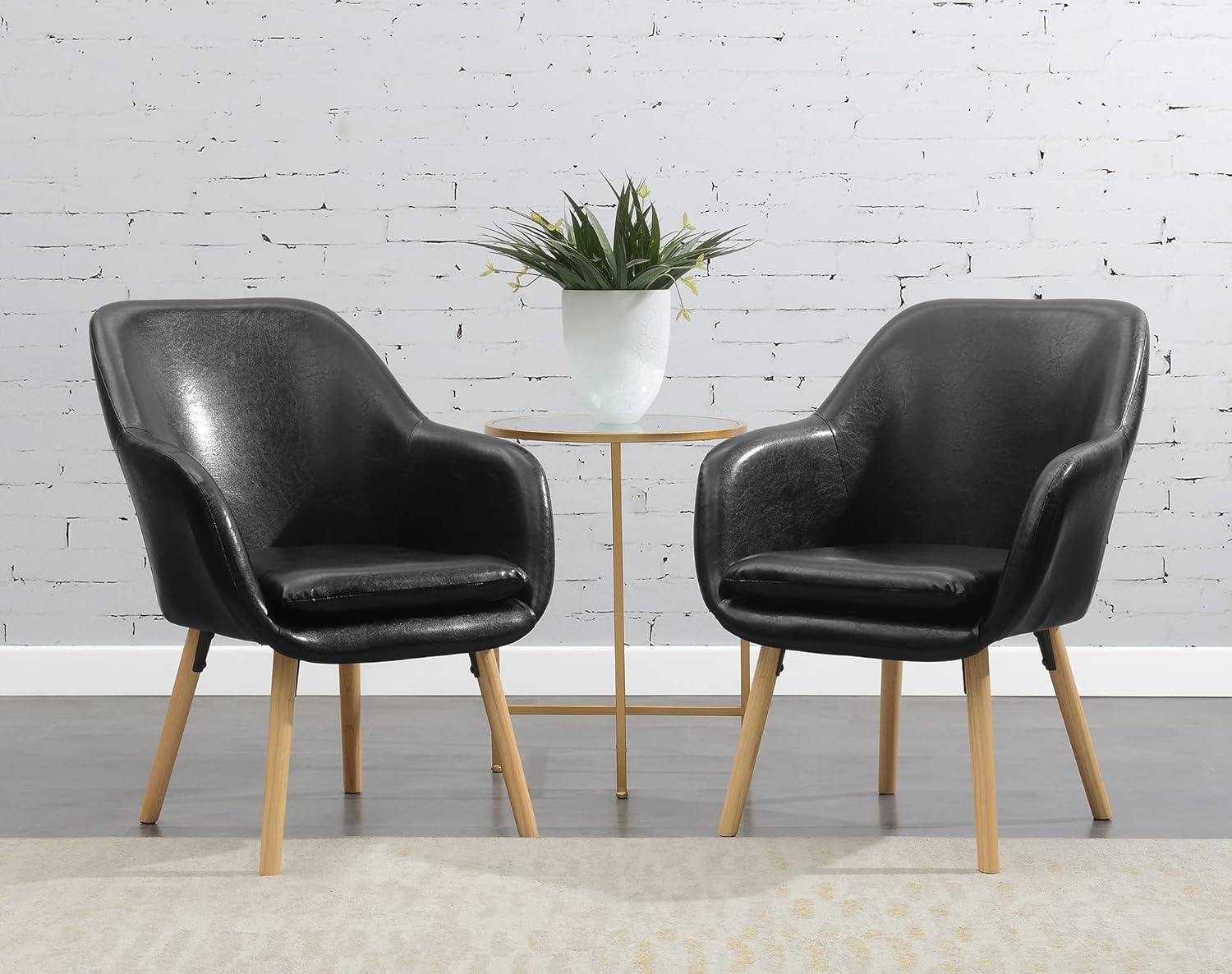 Convenience Concepts Take a Seat Charlotte Wingback Upholstered Accent Armchair, Slate Gray Fabric