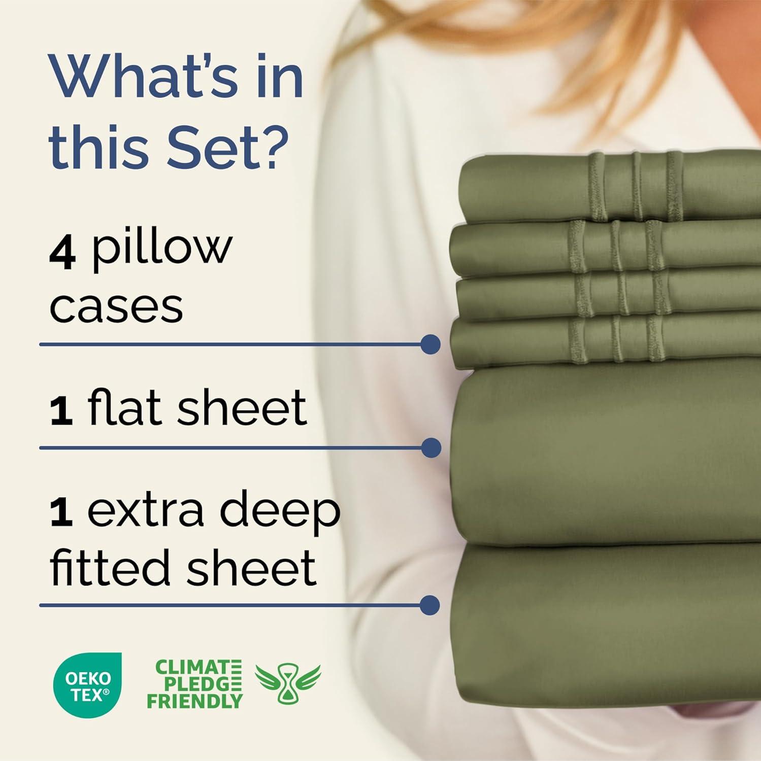 6 Piece Extra Deep Pocket Microfiber Sheet Set - CGK Linens