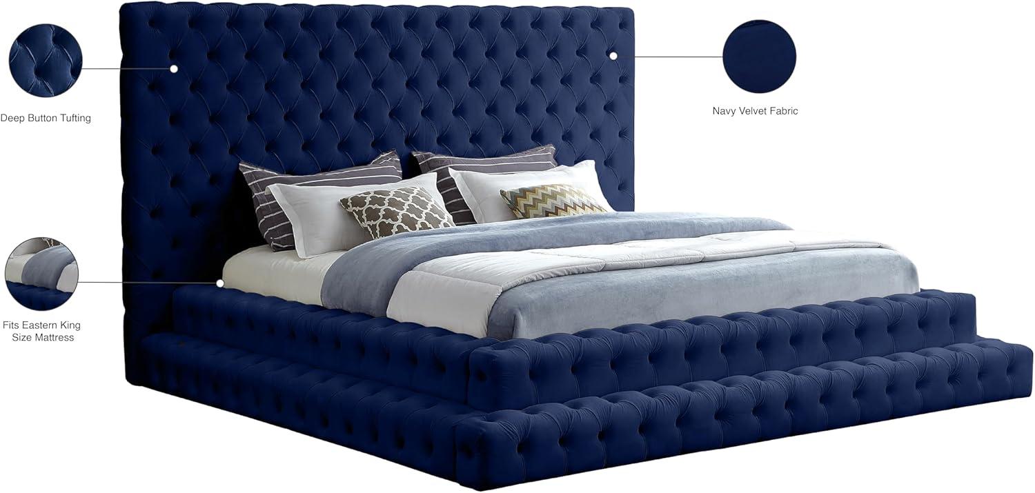 Meridian Furniture Revel Navy Velvet King Bed