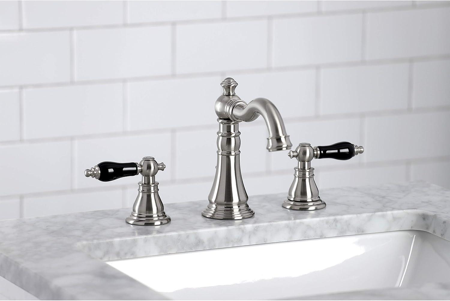 Kingston Brass Duchess Two-Handle 3-Hole Deck Mount Widespread Bathroom Faucet with Pop-Up Drain