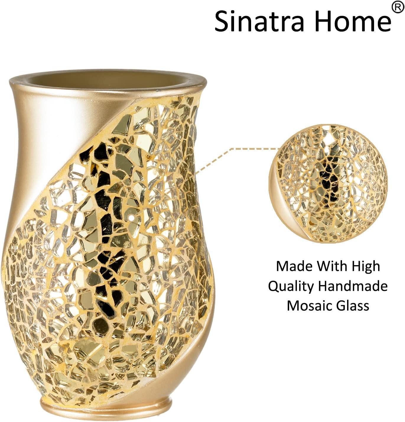 Champagne Gold Mosaic Resin Bathroom Tumbler