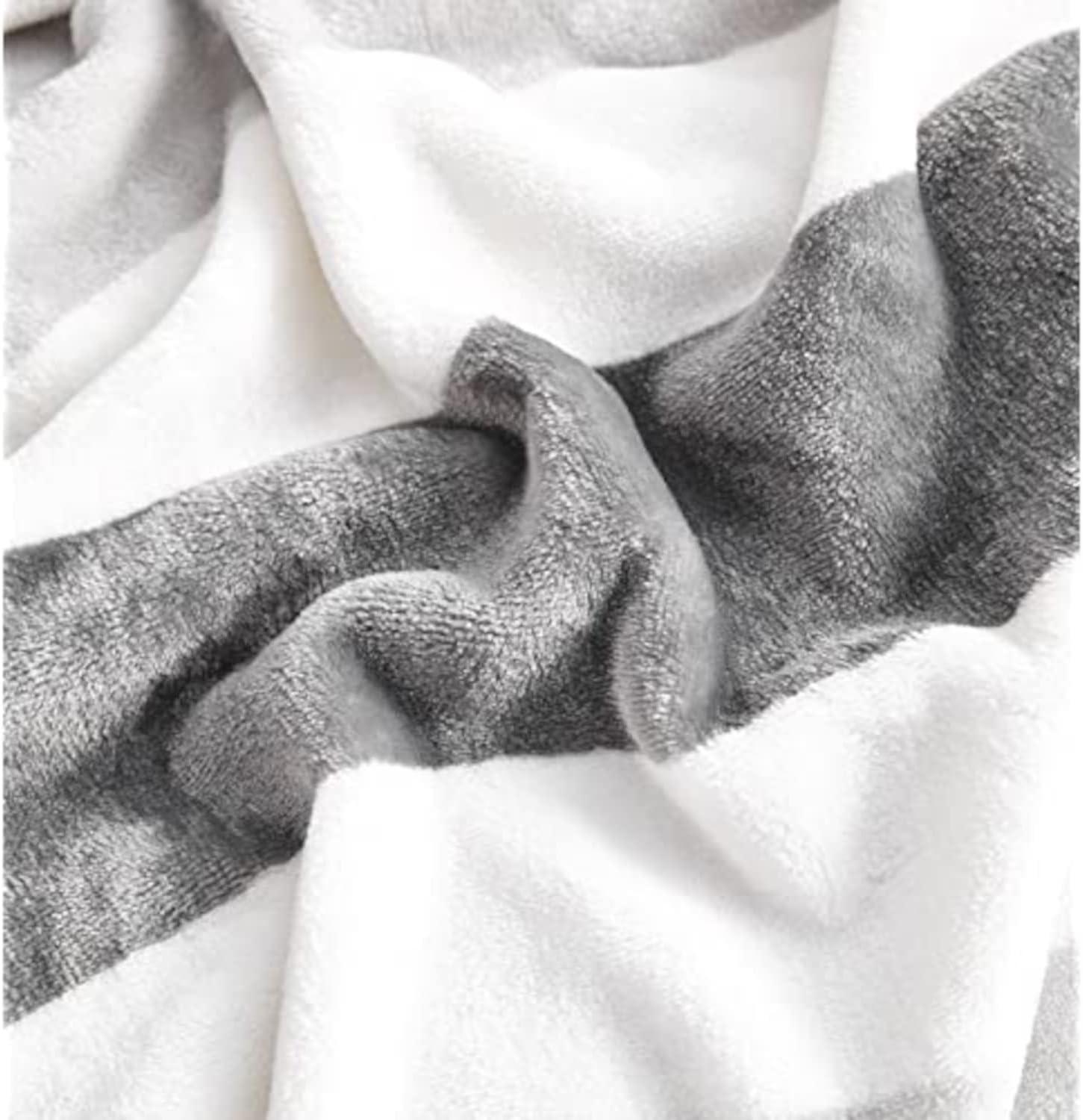 Nautica MF Point Harbor Nautica Awning Stripe Ultra Soft Plush Throw Blanket