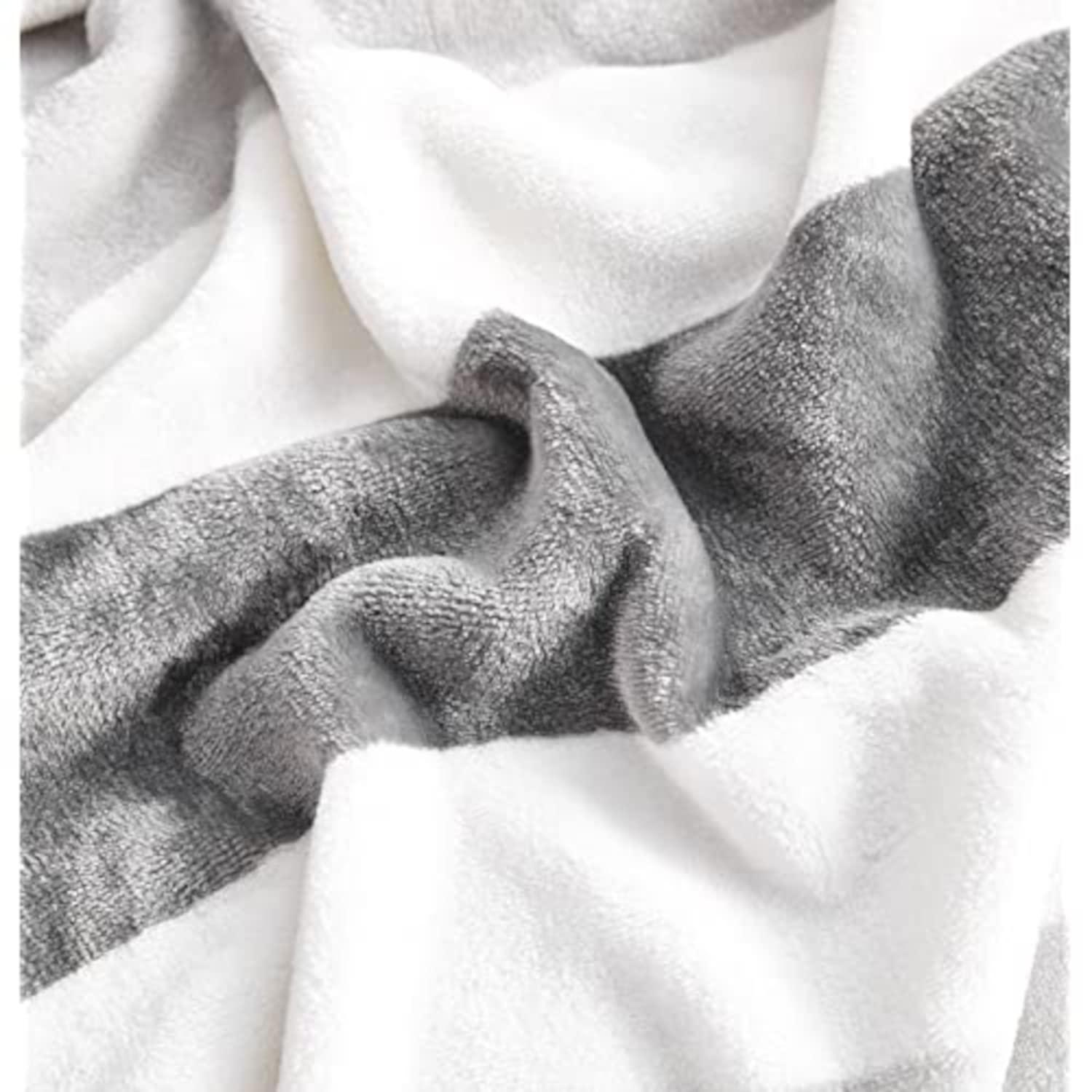 Nautica MF Point Harbor Nautica Awning Stripe Ultra Soft Plush Throw Blanket