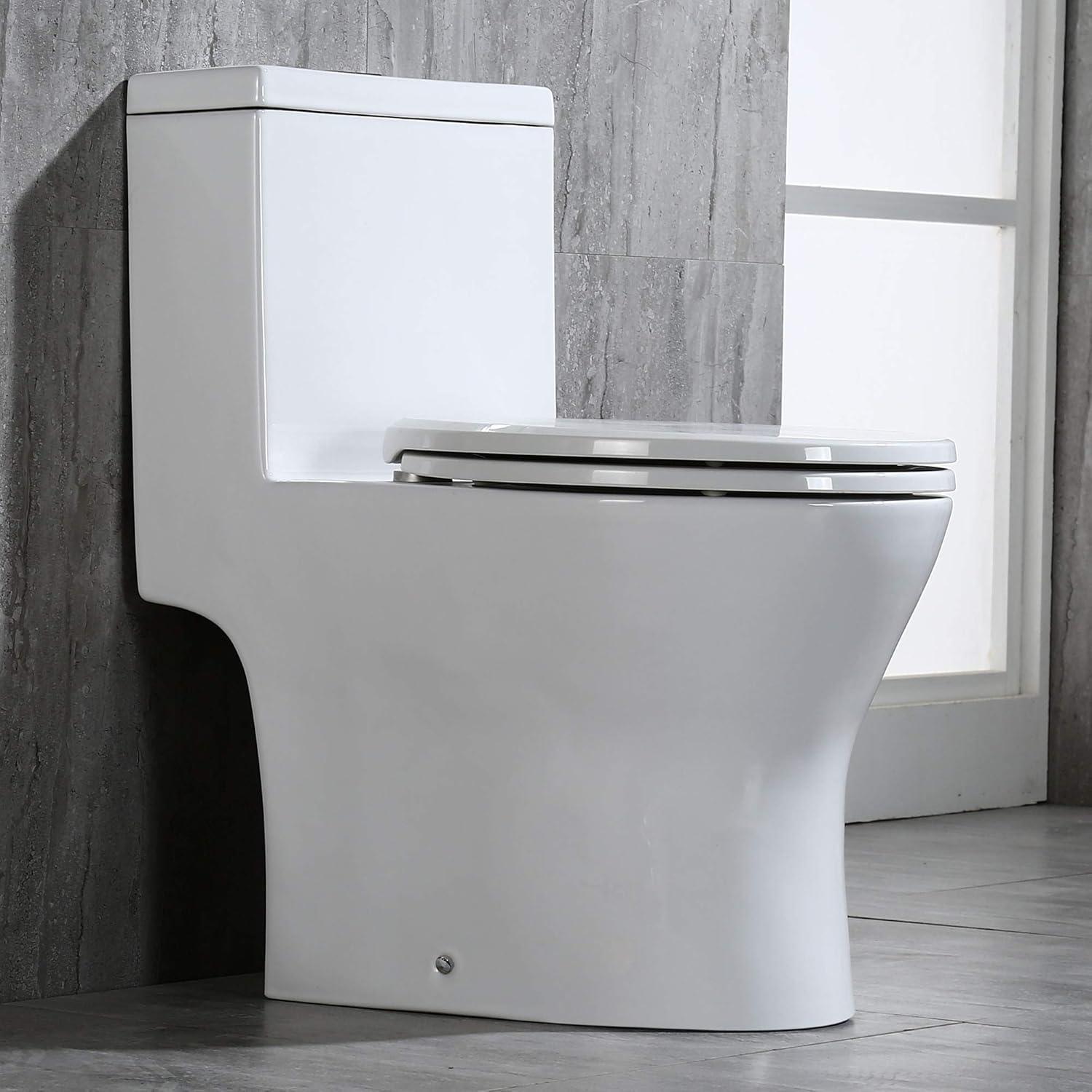 1.28 GPF Space Saving Round Compact One-Piece Toilet (Seat Included)