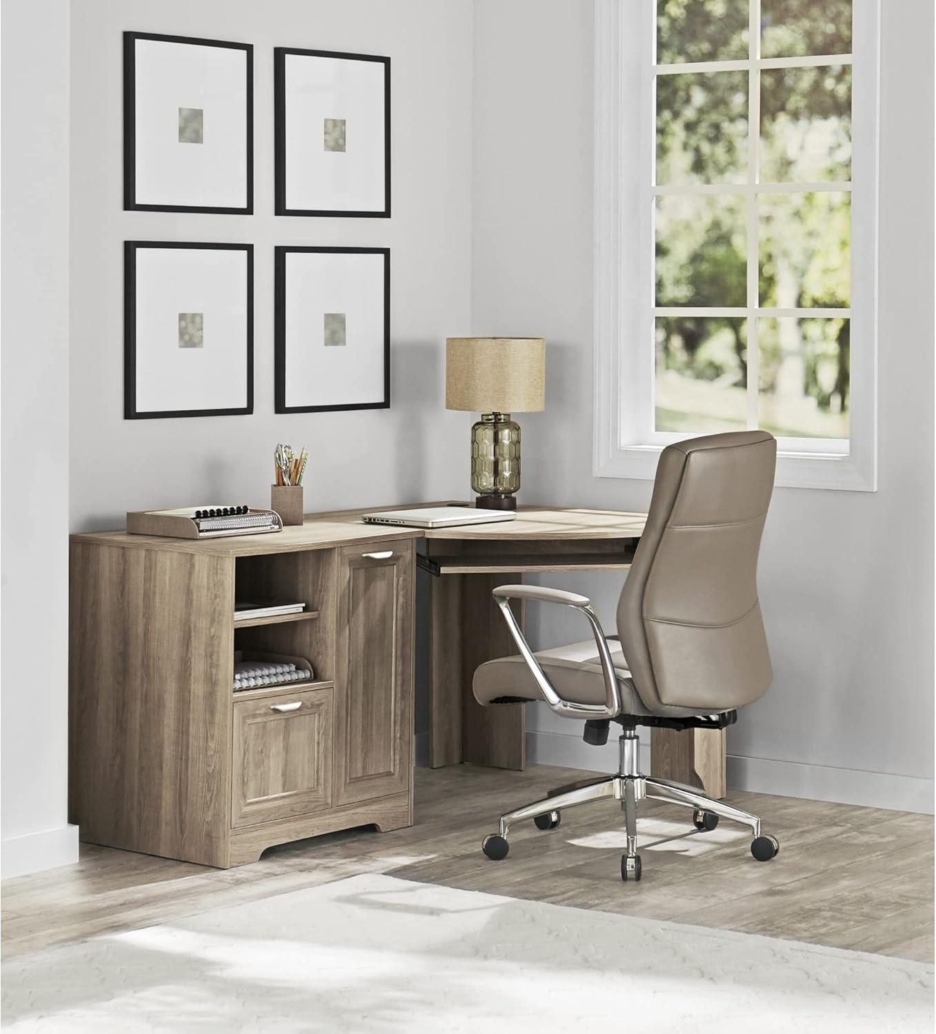 Realspace® Magellan 60"W Corner Computer Desk, Blonde Ash