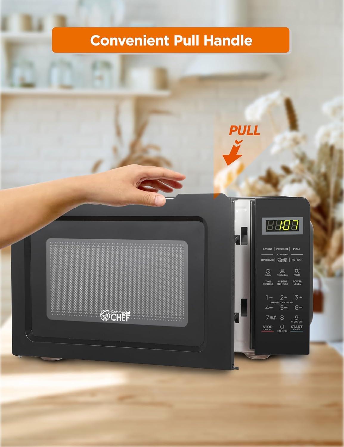 Commercial Chef CHM770B 0.7 cu. ft. Microwave Oven, Black