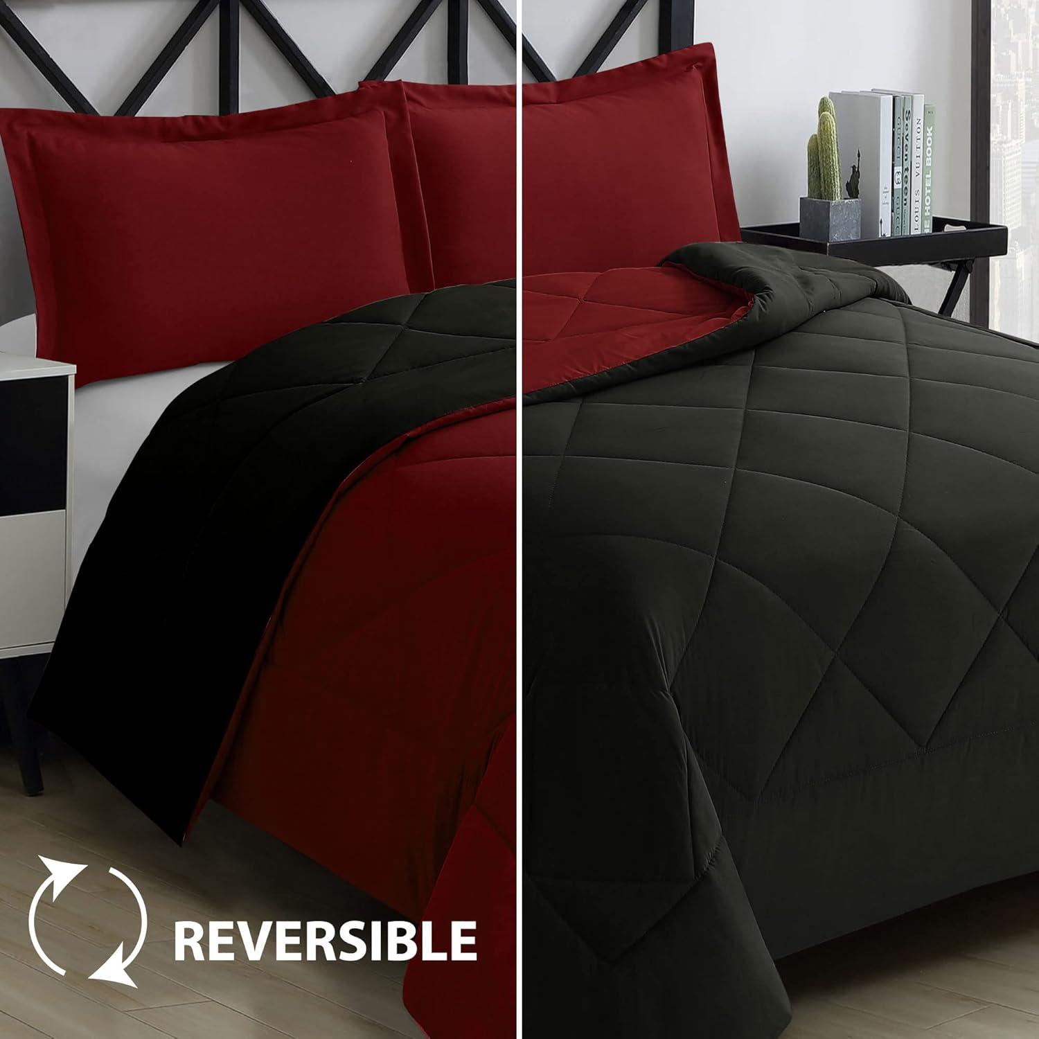 1800 Series Reversible Down-Alternative Comforter Set