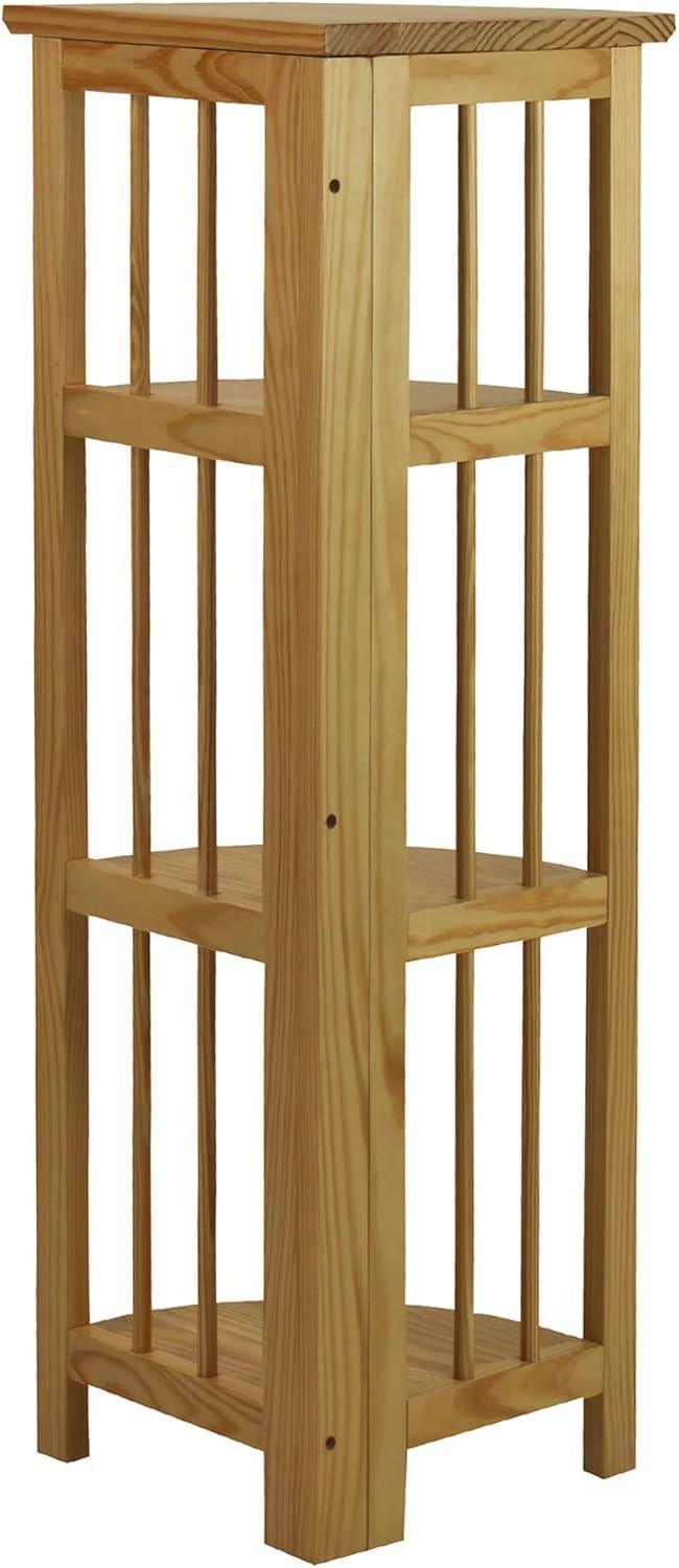 Casual Home 4-Shelf Corner Folding Bookcase-Color:Natural