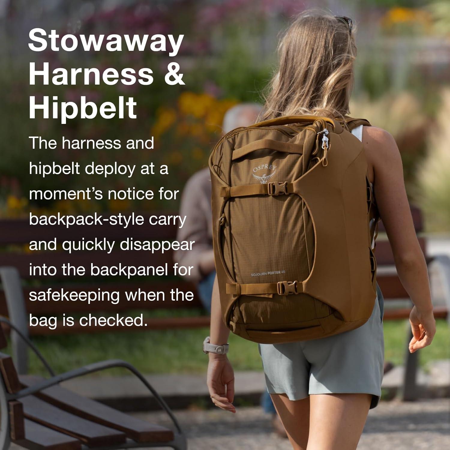Brindle Brown Nylon 46L Travel Backpack with AirScape Panel