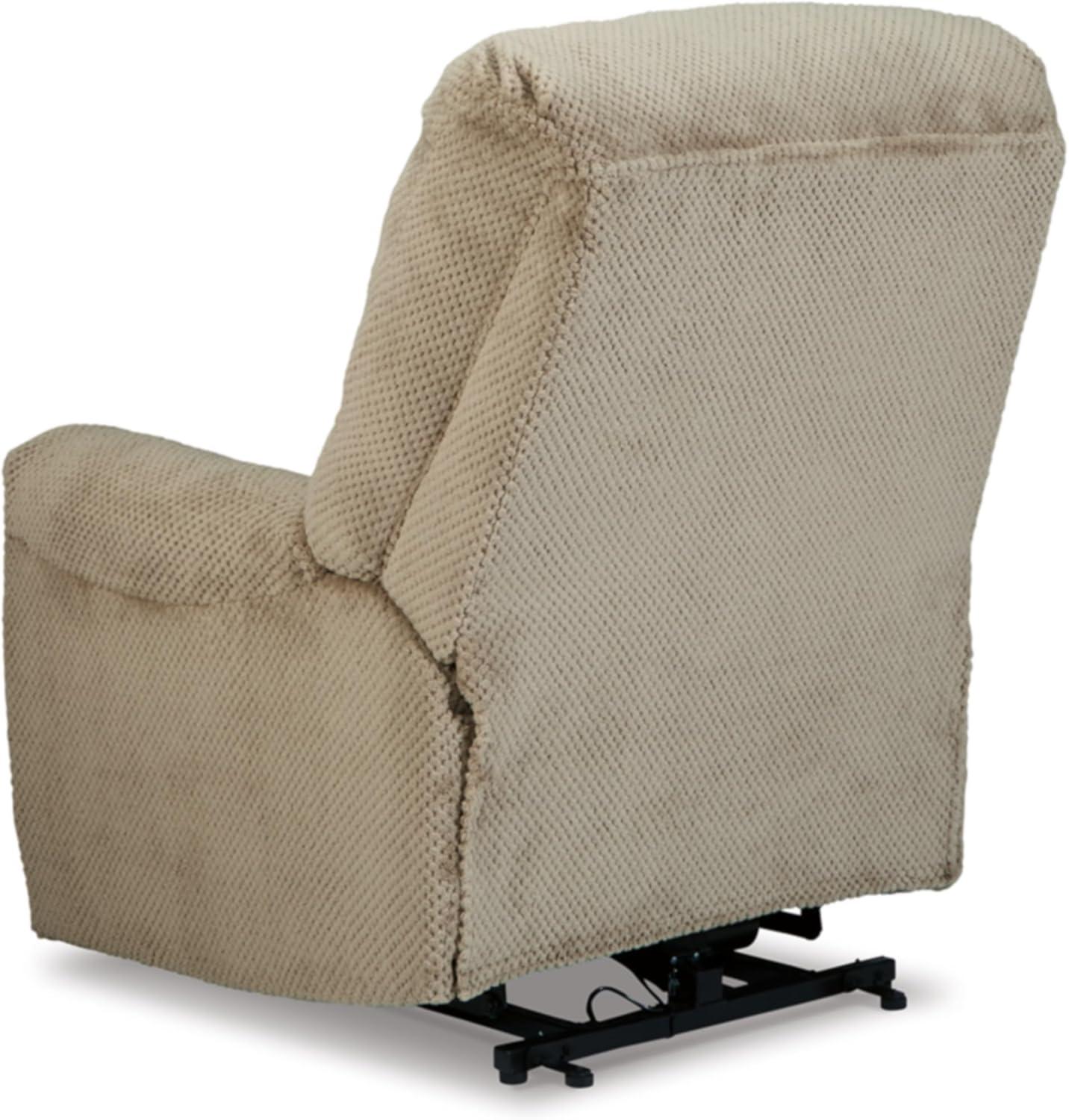 Beige Faux Leather Power Lift Recliner with USB Ports