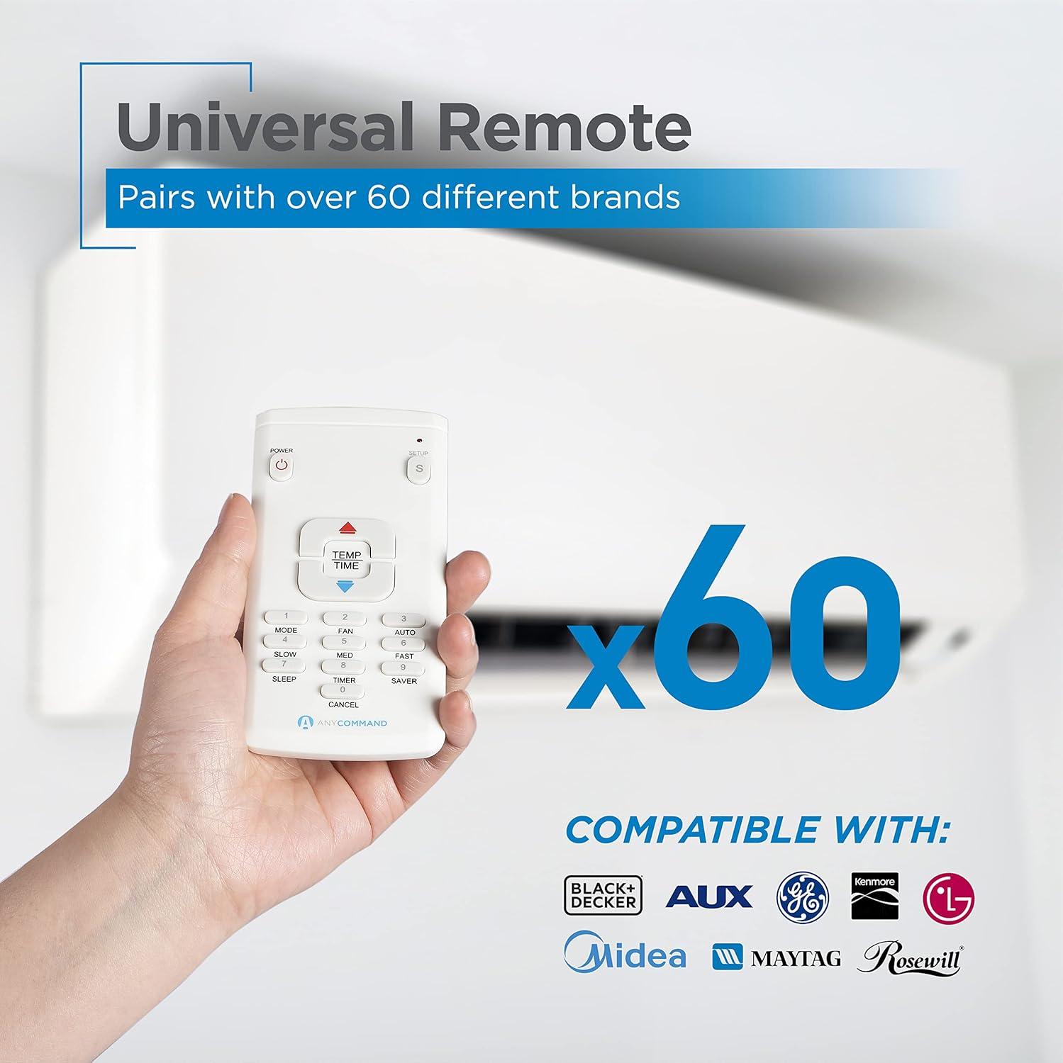 White Universal AC Remote Control with Magnetic Back