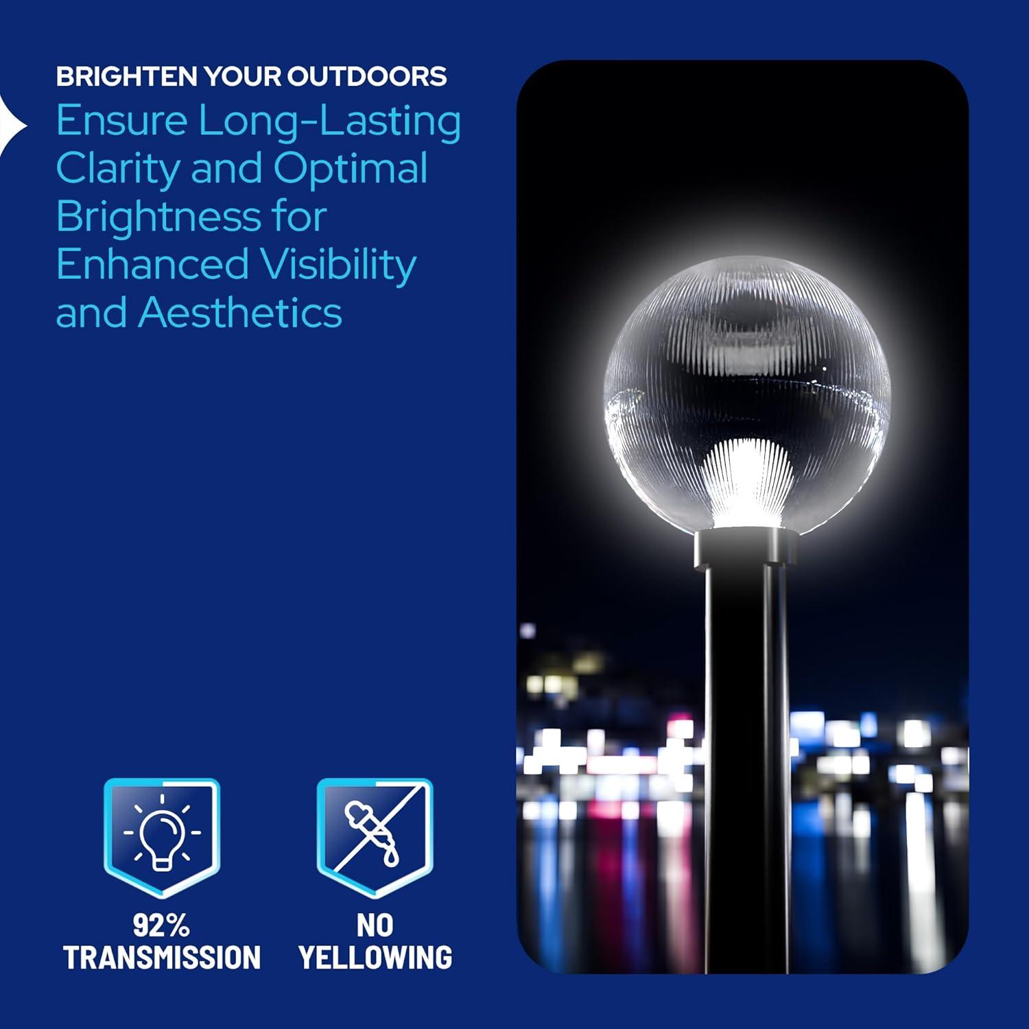 Solus Solus Prismatic Acrylic Sphere Globe with 5.25 in. Diameter Neckless Opening - No Fixture Included