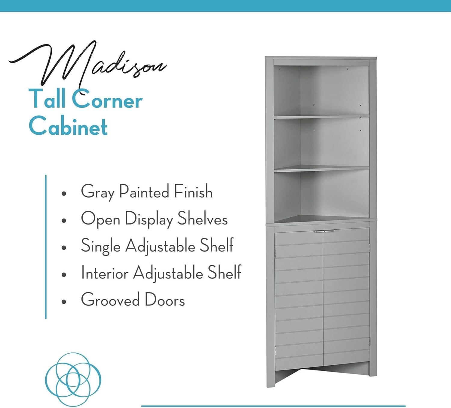 RiverRidge Home RiverRidge Madison Tall Corner Bathroom Storage Cabinet with Open Shelves
