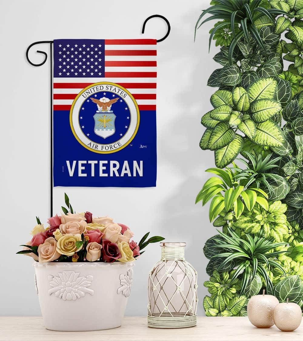 Americana Home & Garden G142616-BO 13 x 18.5 in. US Air Force Veteran Garden Flag with Armed Forces Double-Sided Decorative Vertical Flags House Decoration Banner Yard Gift