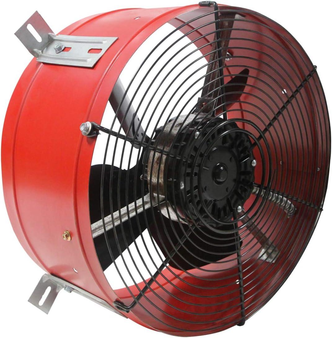 Red and Black Galvanized Steel Roof Mount Attic Fan