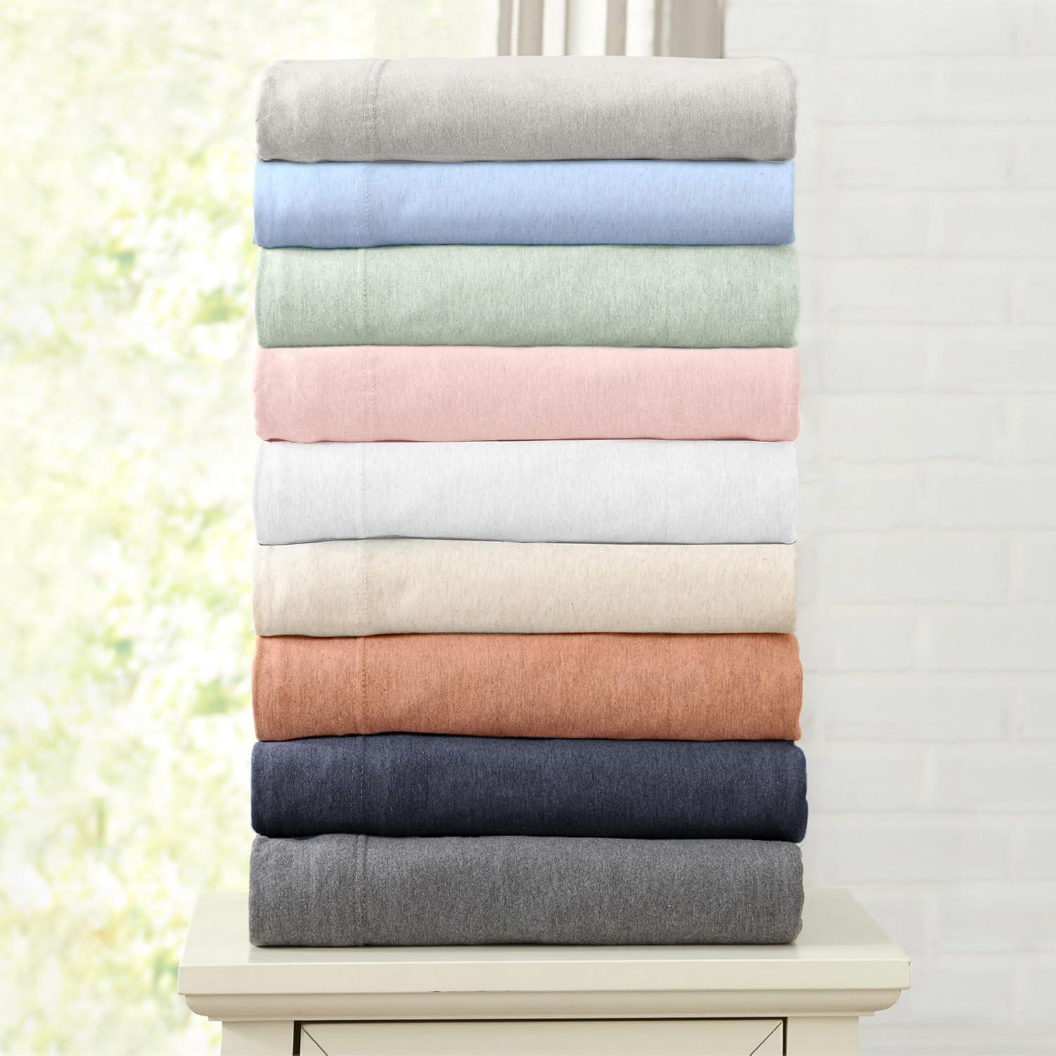 Great Bay Home Jersey Knit Cotton Blend Sheet Set, Full, 4 Pieces