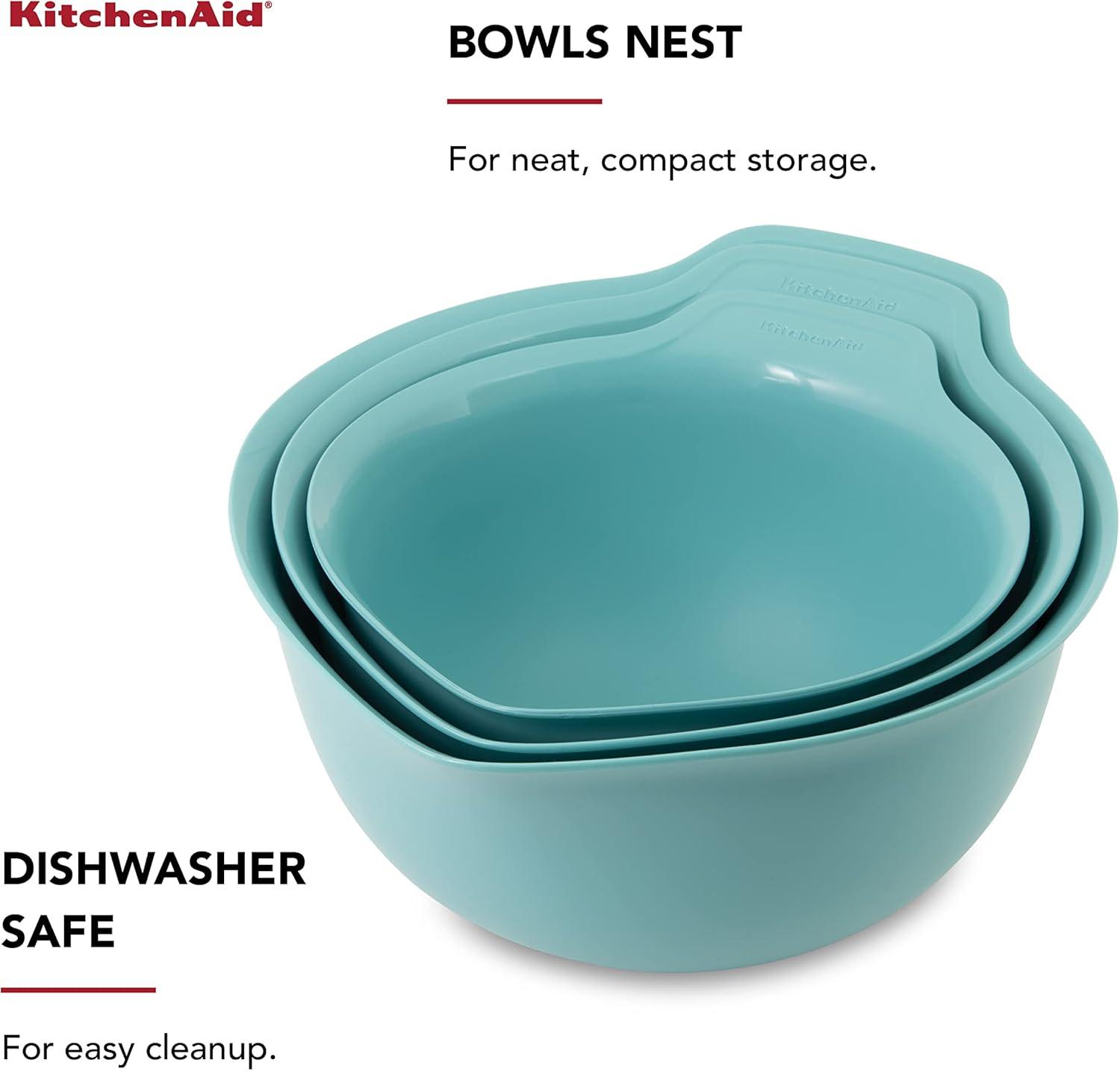 Aqua Sky Silicone Nesting Mixing Bowls Set of 3