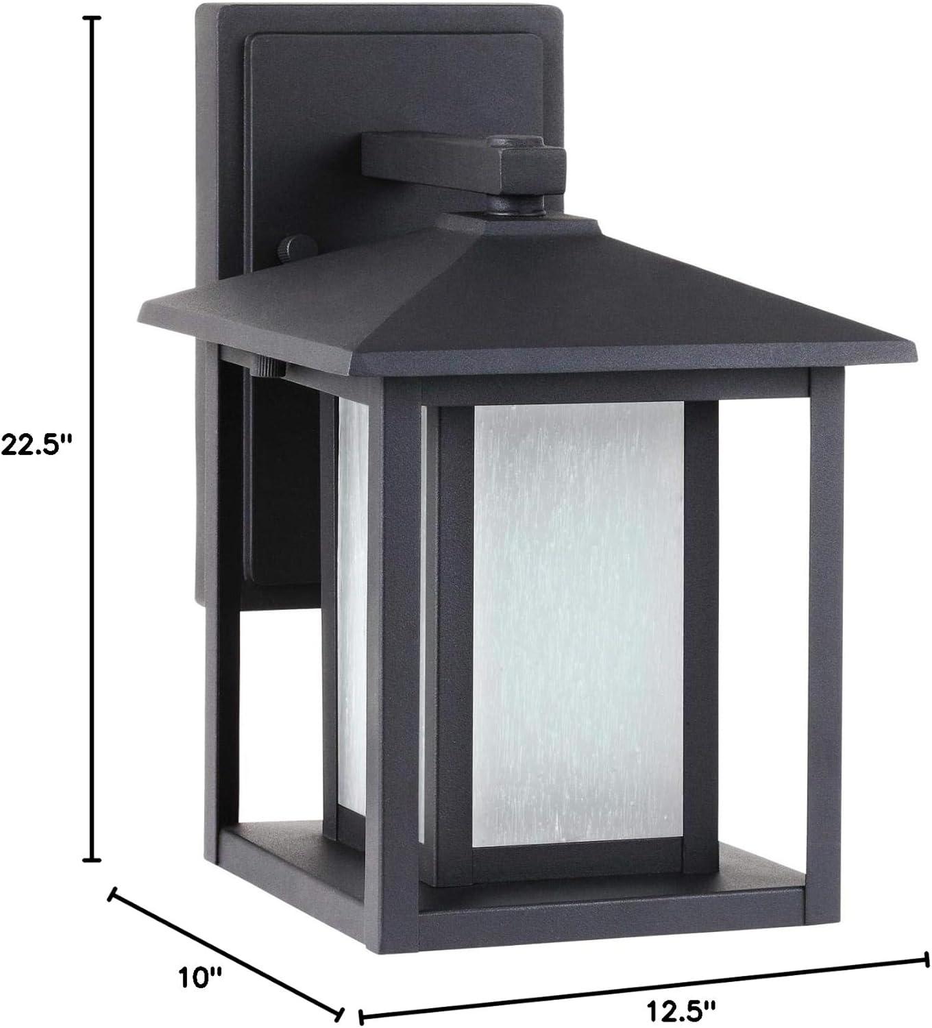 Hunnington 1-Light Black Outdoor 11 in. Wall Lantern Sconce