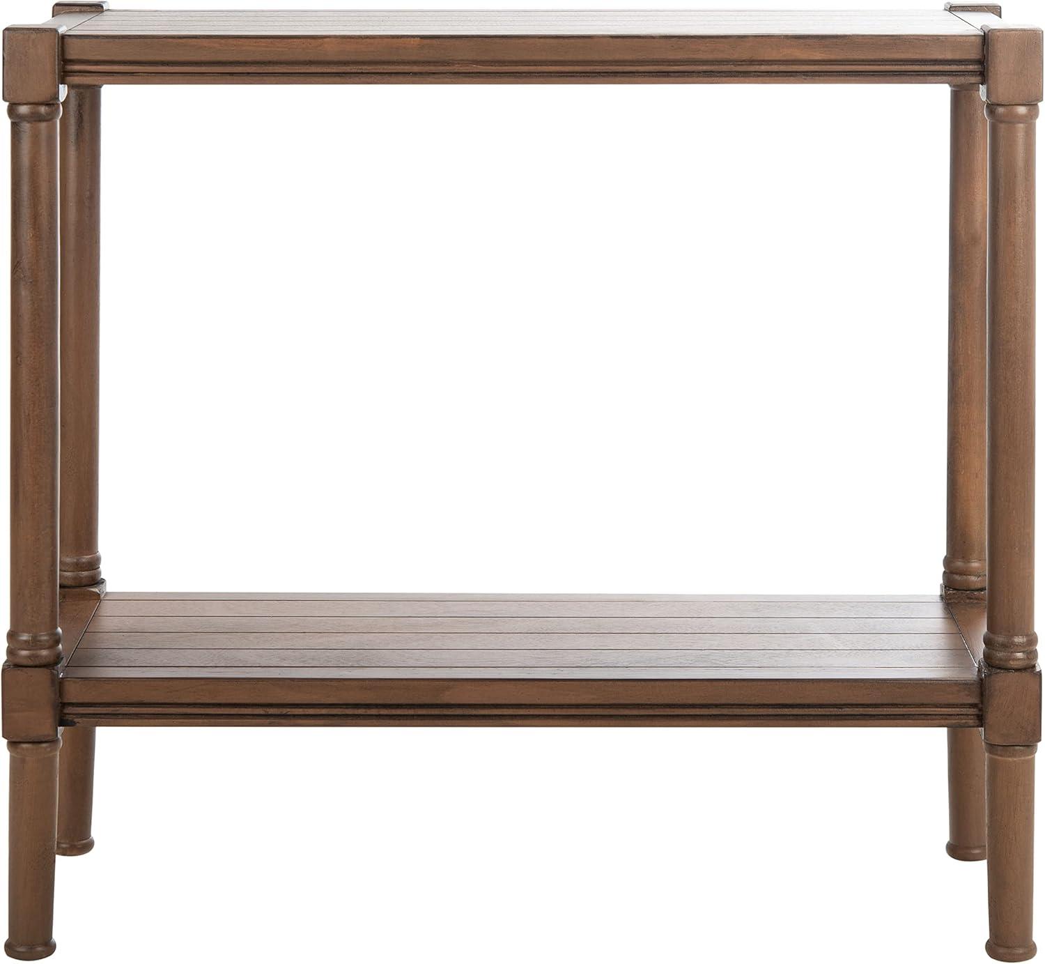 SAFAVIEH Rafiki Amish Brown Wood Console Table with Shelf (31.5 in. W x 11.8 in. D x 29.5 in. H)