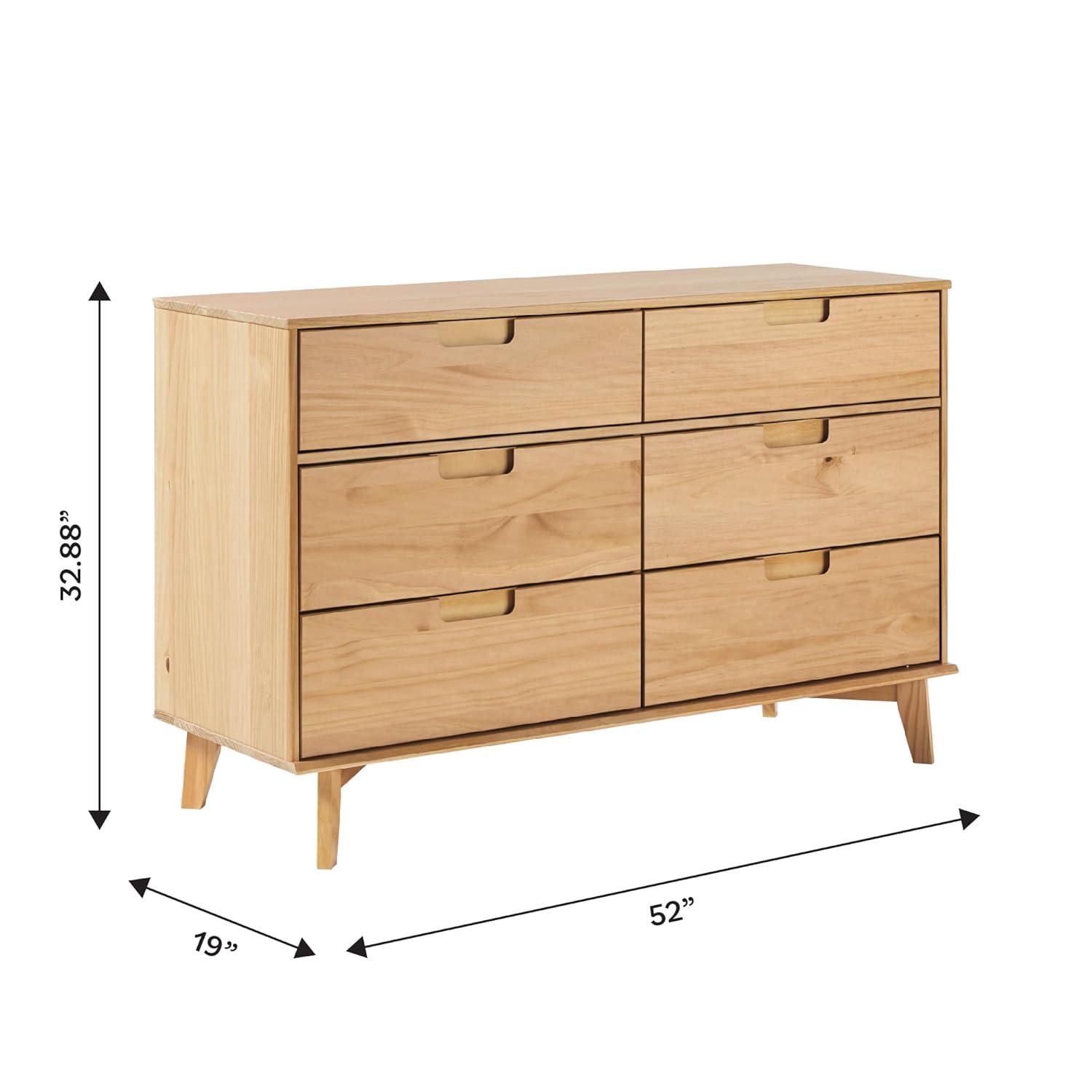 Yarber 6 Drawer Solid Wood Double Dresser
