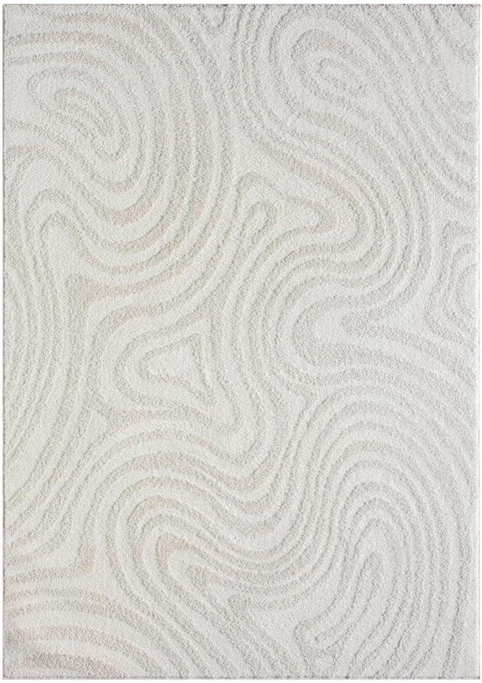 Luxe Weavers Geometric Swirl Cream Area Rug