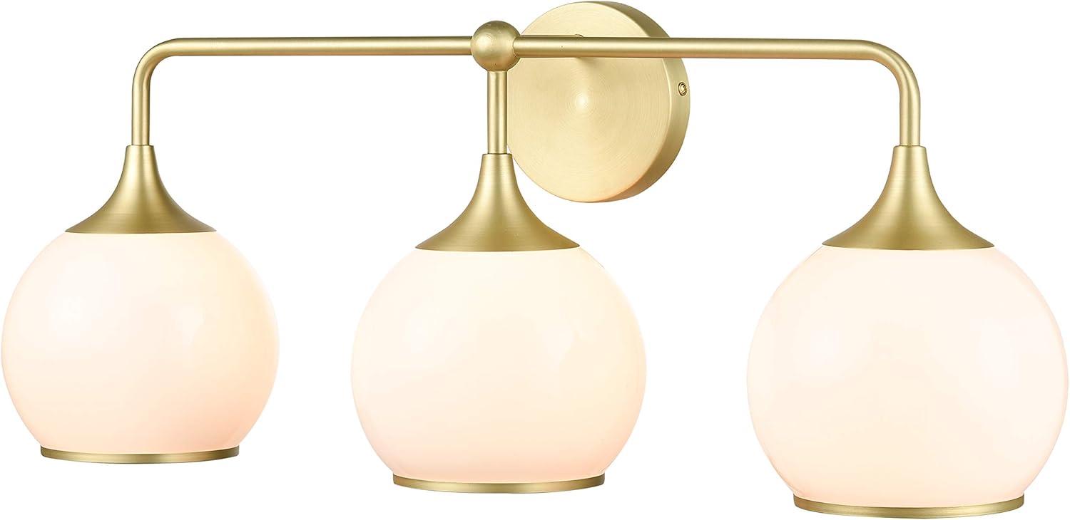 Light Society Lia 3-Light Vanity Light, Brushed Brass/Opal