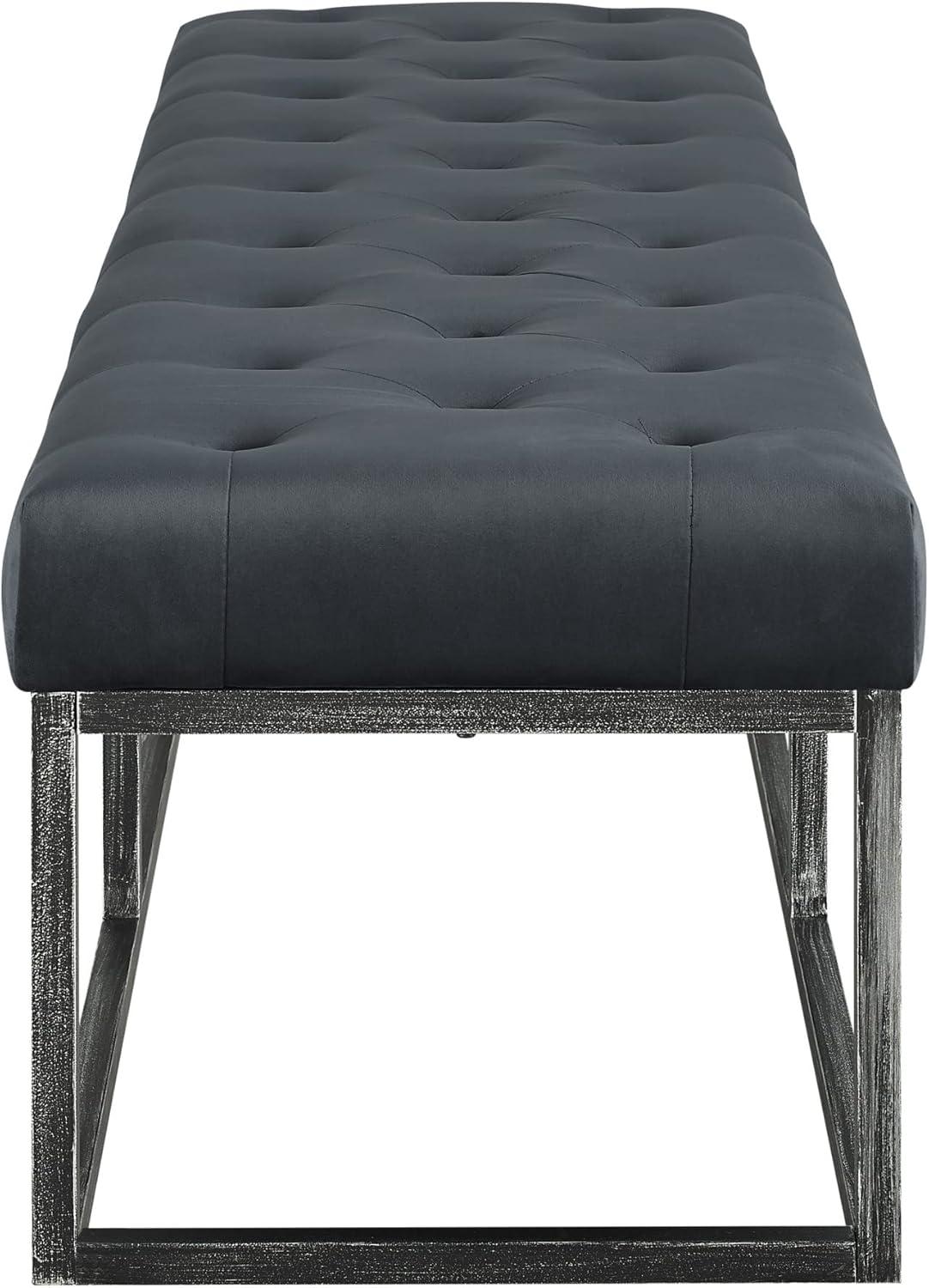 Danes Claire Tufted Bench with Iron Legs, Modern 72.5" Bench for Bedroom or Living Room