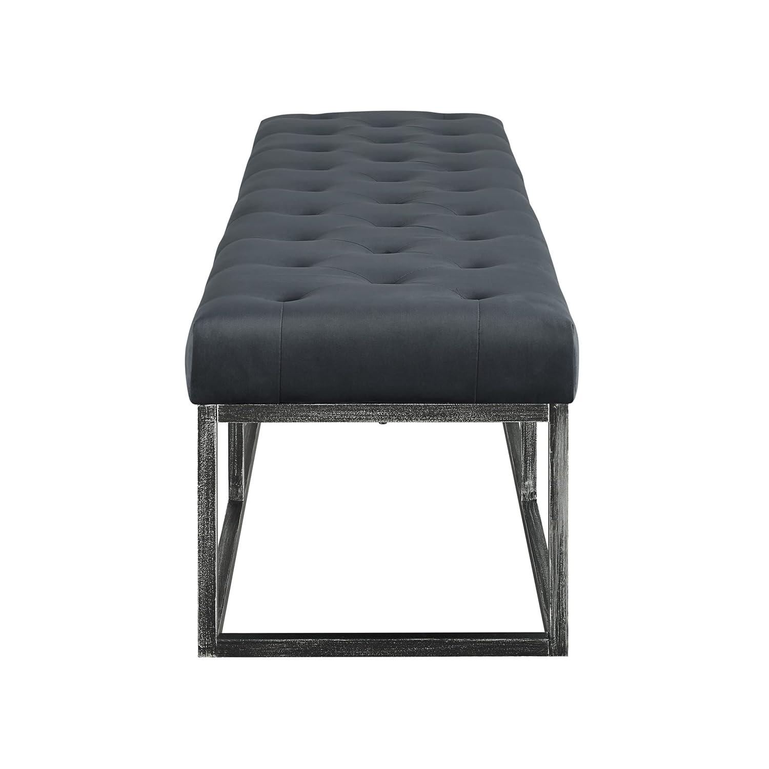 Danes Claire Tufted Bench with Iron Legs, Modern 72.5" Bench for Bedroom or Living Room