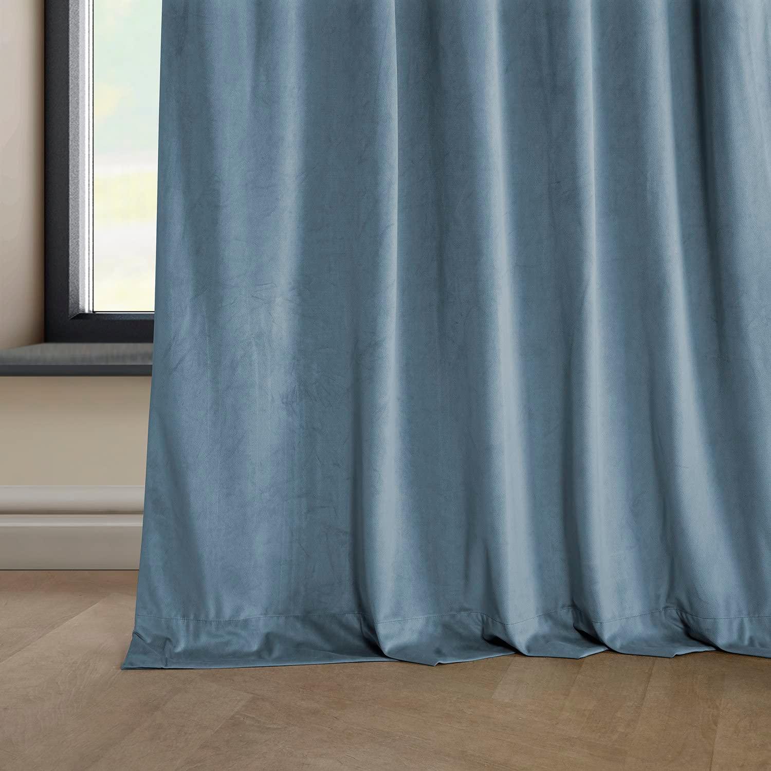 AllModern Loria Plush Velvet 100% Blackout Curtains For Bedroom, Living Room - Single Panel