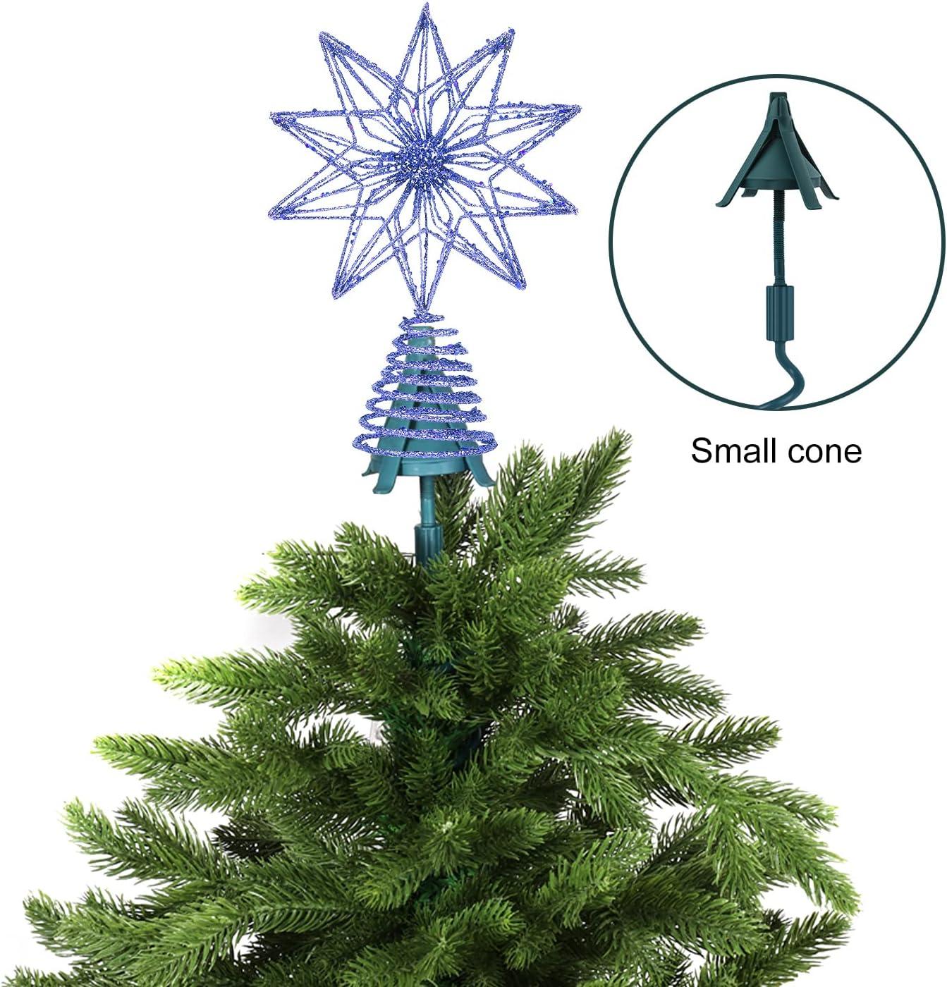 [Christmas Tree Topper Holder] - Twist-on Holiday Universal Tree Topper Stabilizer Fits All Base Types- Metal Green Support Rod with Adjustable attachments to stabilize Seasonal Treetop Ornaments