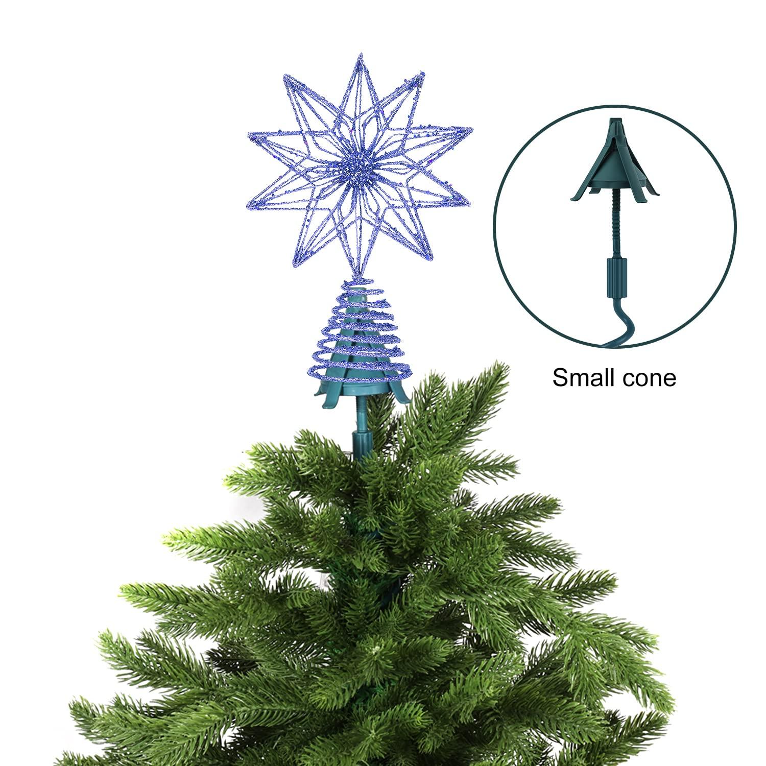 [Christmas Tree Topper Holder] - Twist-on Holiday Universal Tree Topper Stabilizer Fits All Base Types- Metal Green Support Rod with Adjustable attachments to stabilize Seasonal Treetop Ornaments