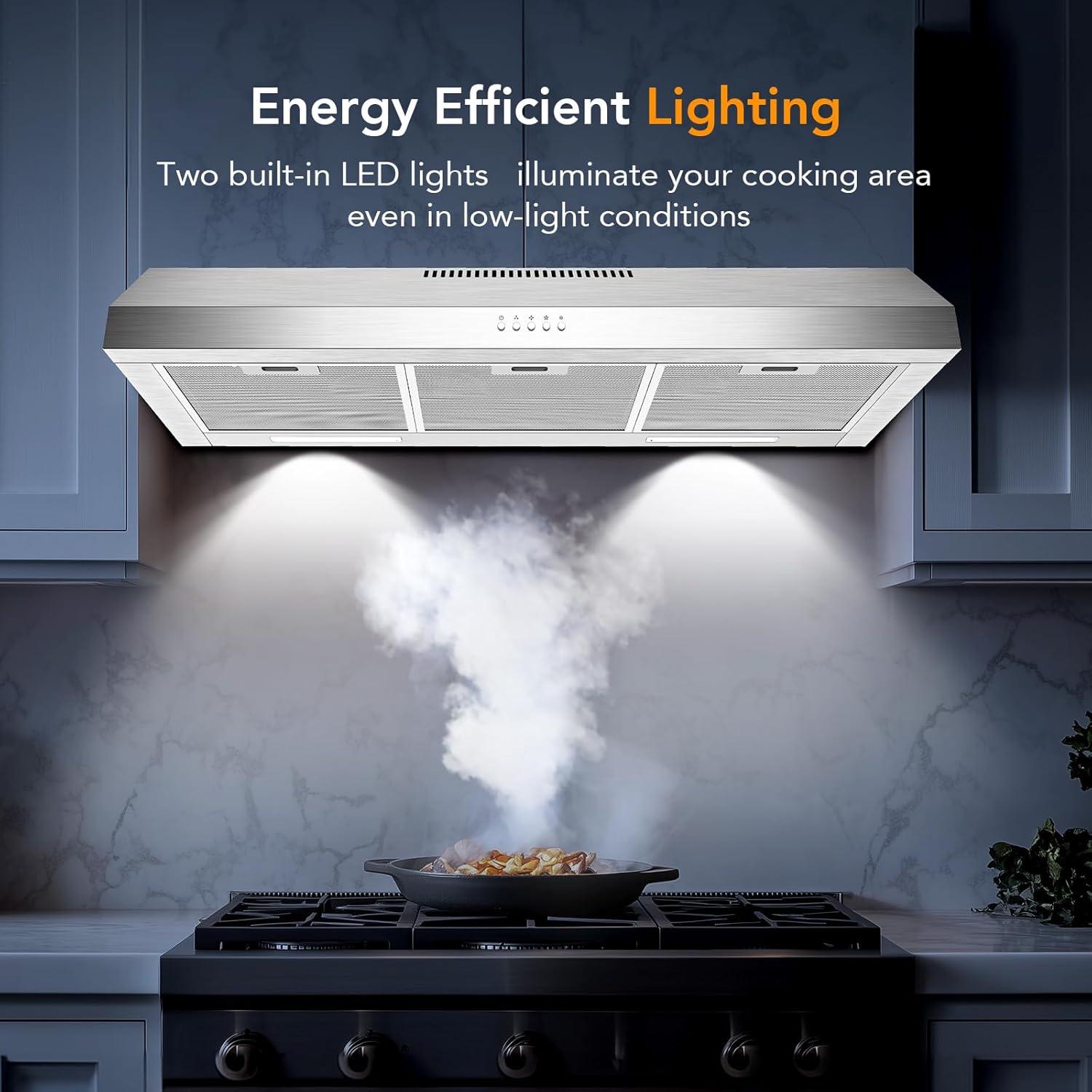 36-Inch Stainless Steel Convertible Under Cabinet Range Hood