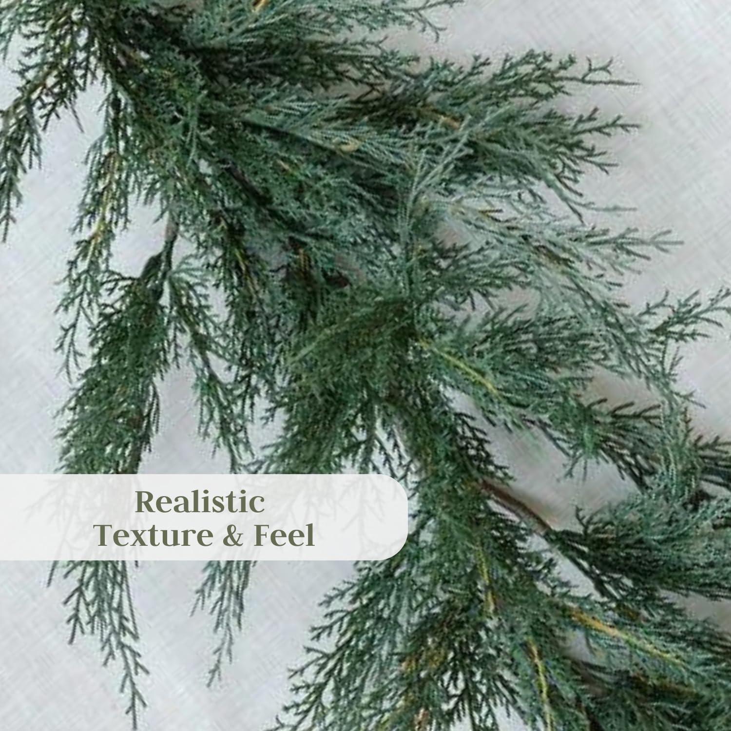 9' Green Faux Cedar Christmas Garland Runner