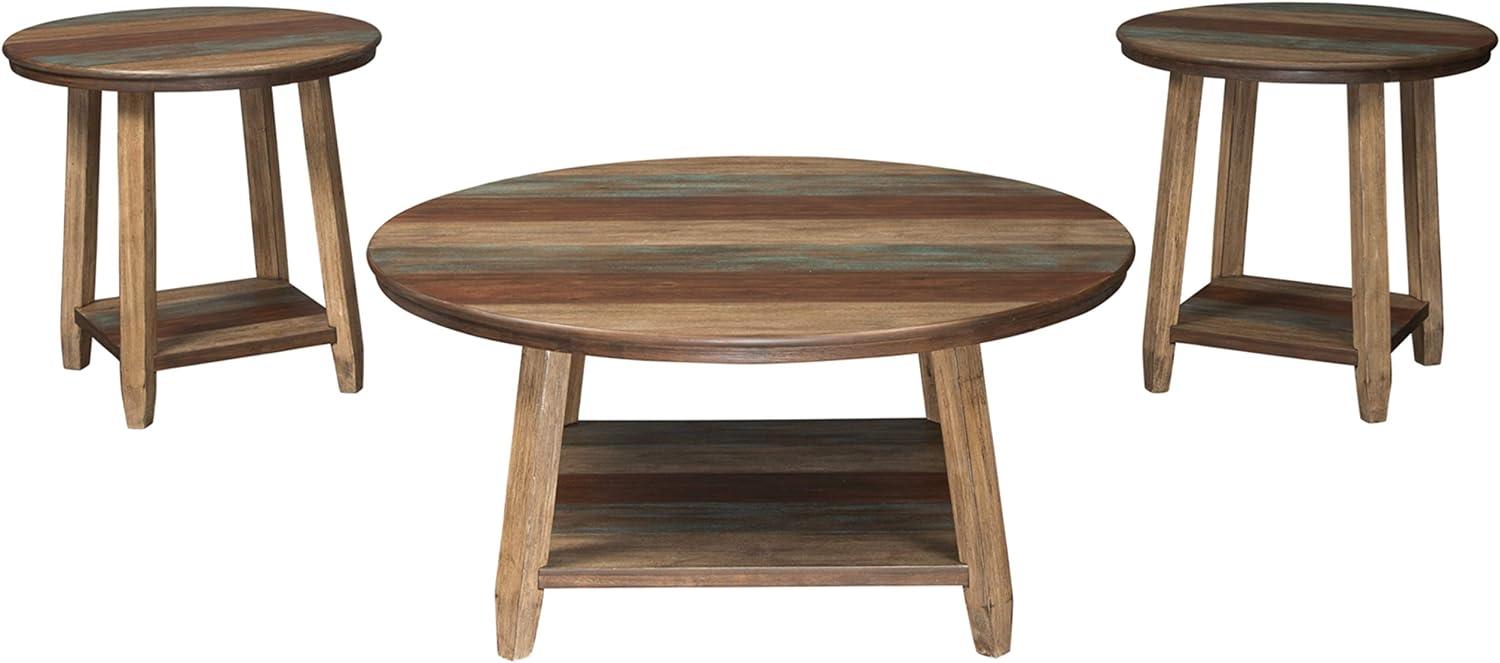 Raebecki 40" Brown Round Wooden Coffee Table