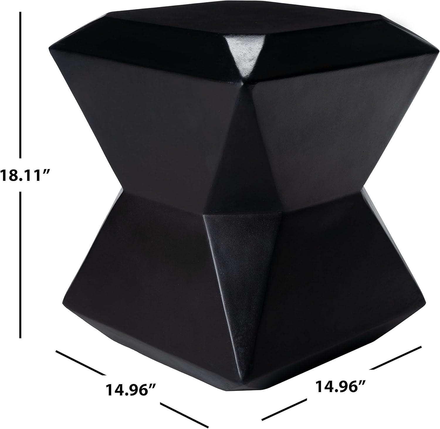 Conan Concrete Accent Stool - Indoor/Outdoor - VNN1030 - Black - Safavieh