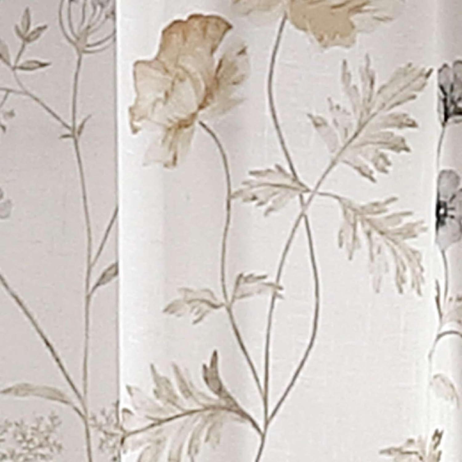 Marthas Garden Floral Semi-Sheer Rod Pocket Curtain Panel Pair (Set of 2)