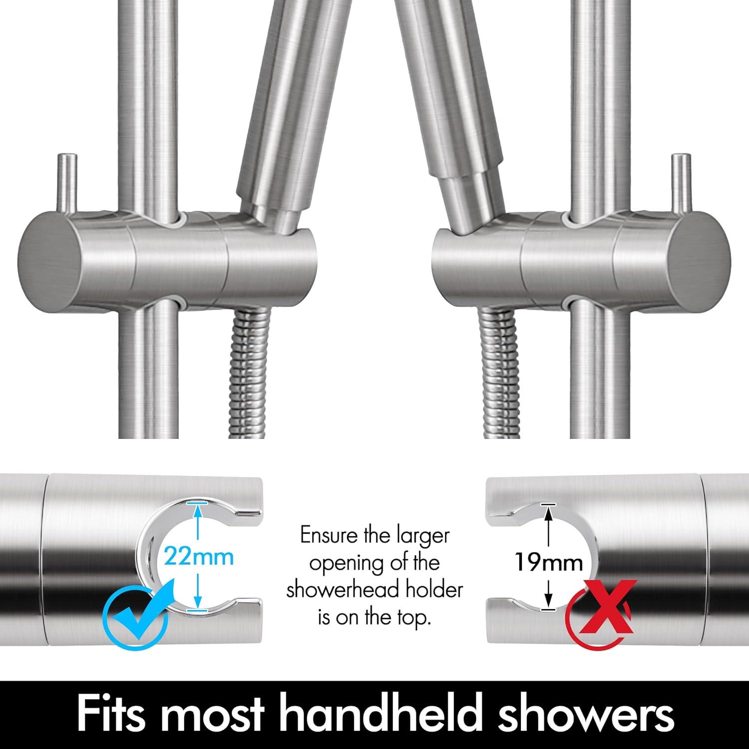 KES Shower Slide Bar 30-Inch Adjustable Shower Head Holder Drill-Free Mounted Brushed Finish