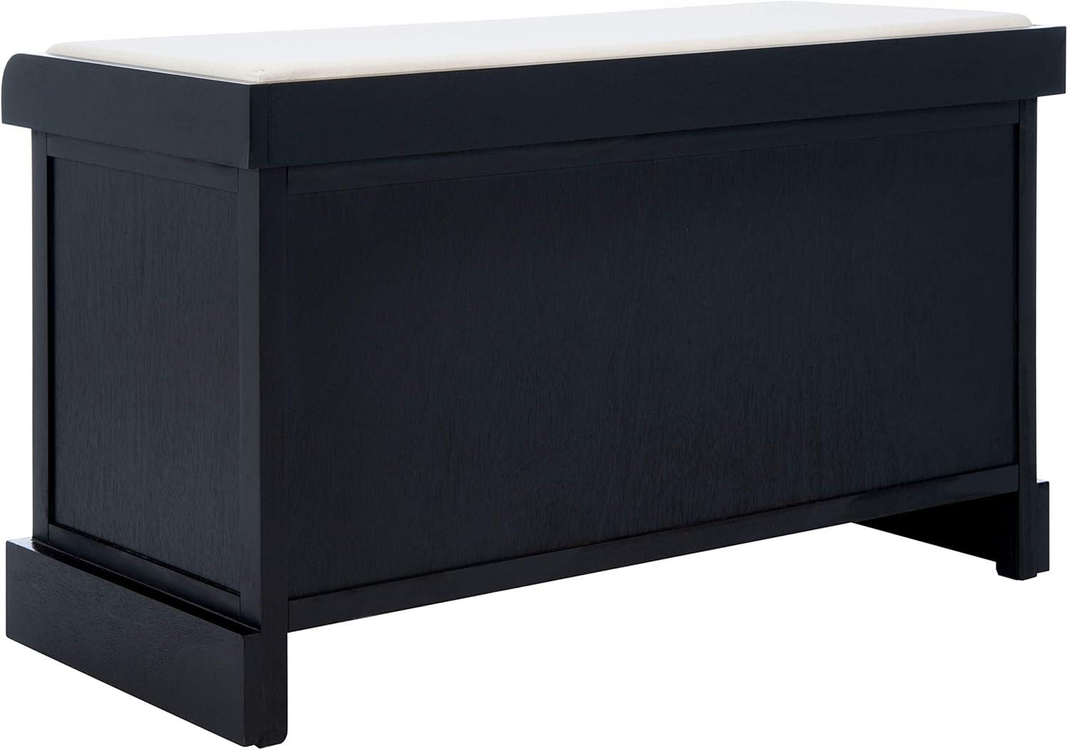 Landers 2 Drawer/Cushion Storage Bench - Black - Safavieh
