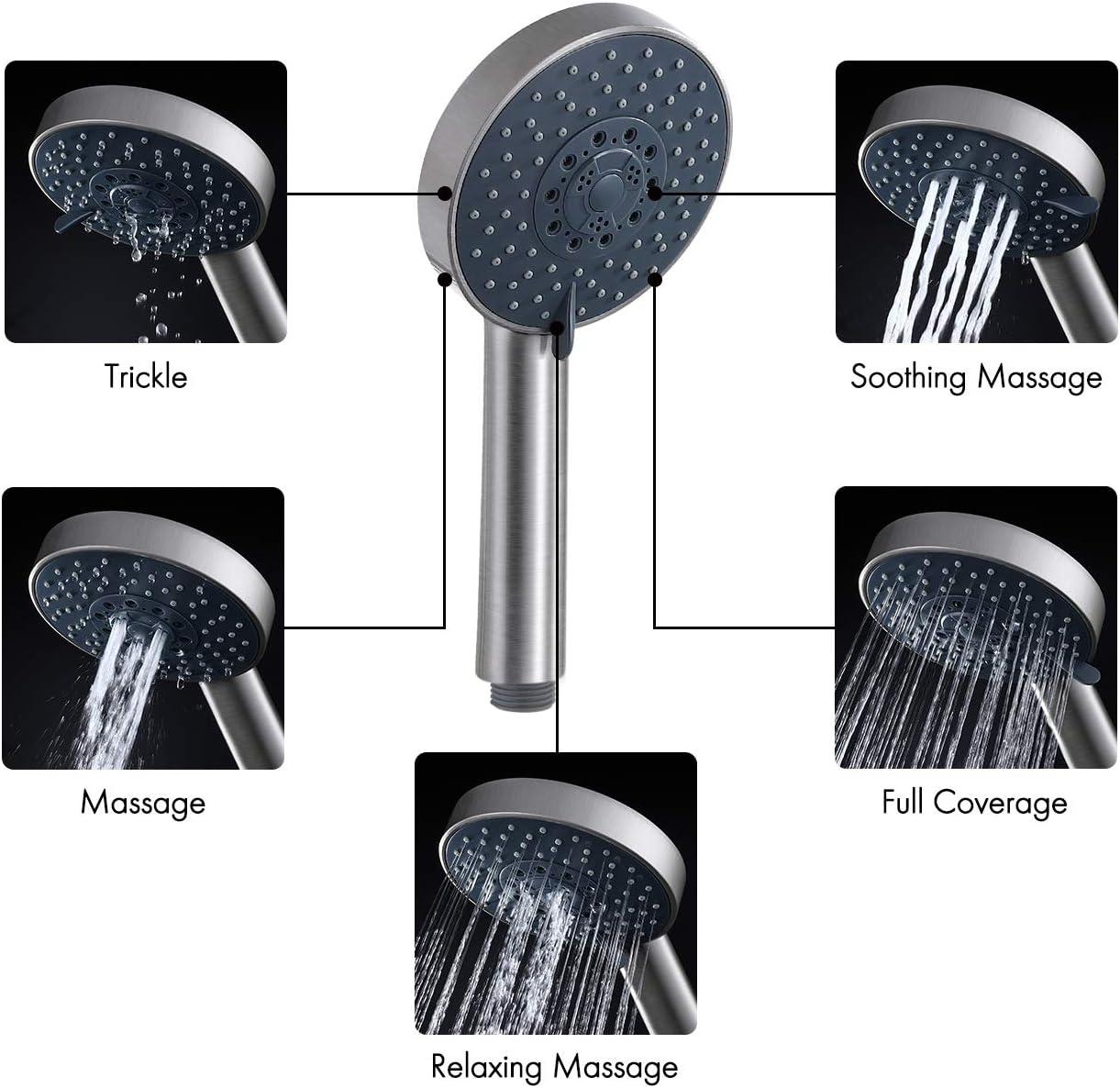 5-Spray Multifunction Deluxe Wall Bar Shower Kit with Hand Shower in Polished Chrome