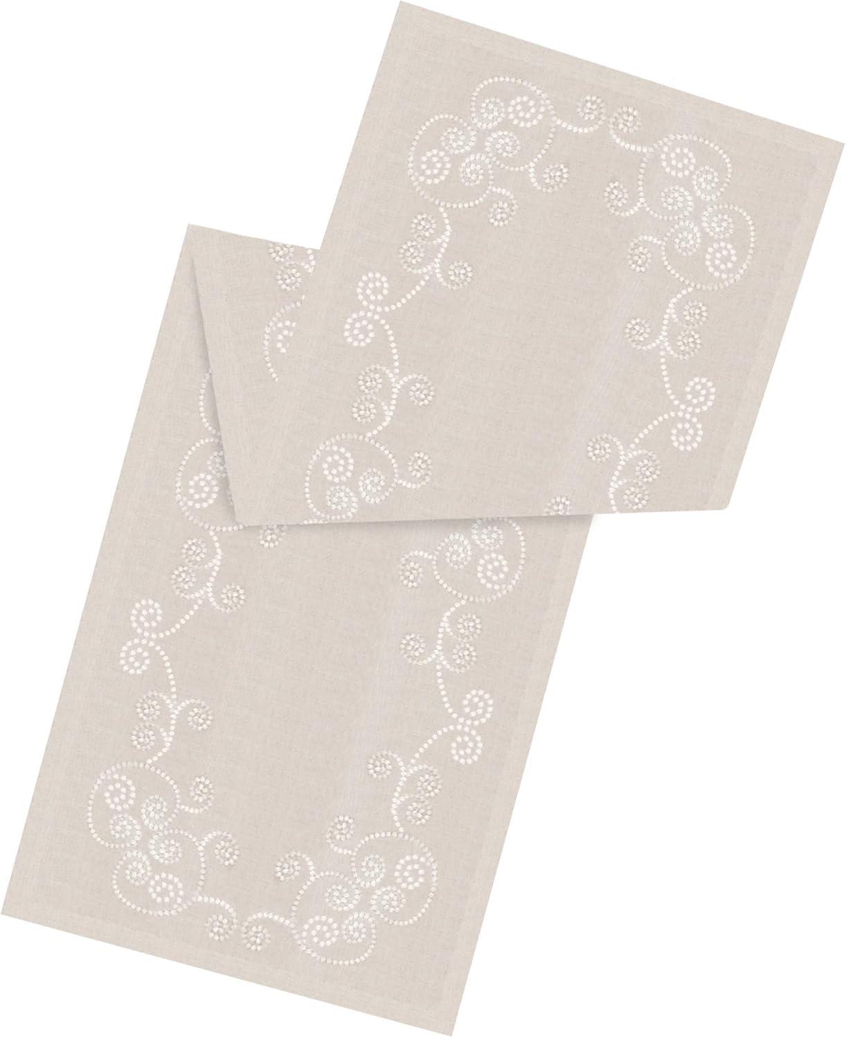 Saro Lifestyle Swirl Embroidered Table Runner